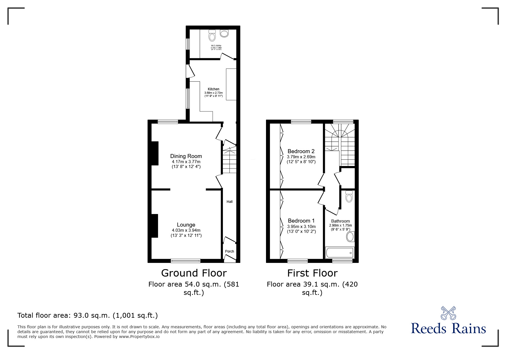 Floorplan of 2 bedroom Mid Terrace House for sale, Allison Street, Consett, Durham, DH8