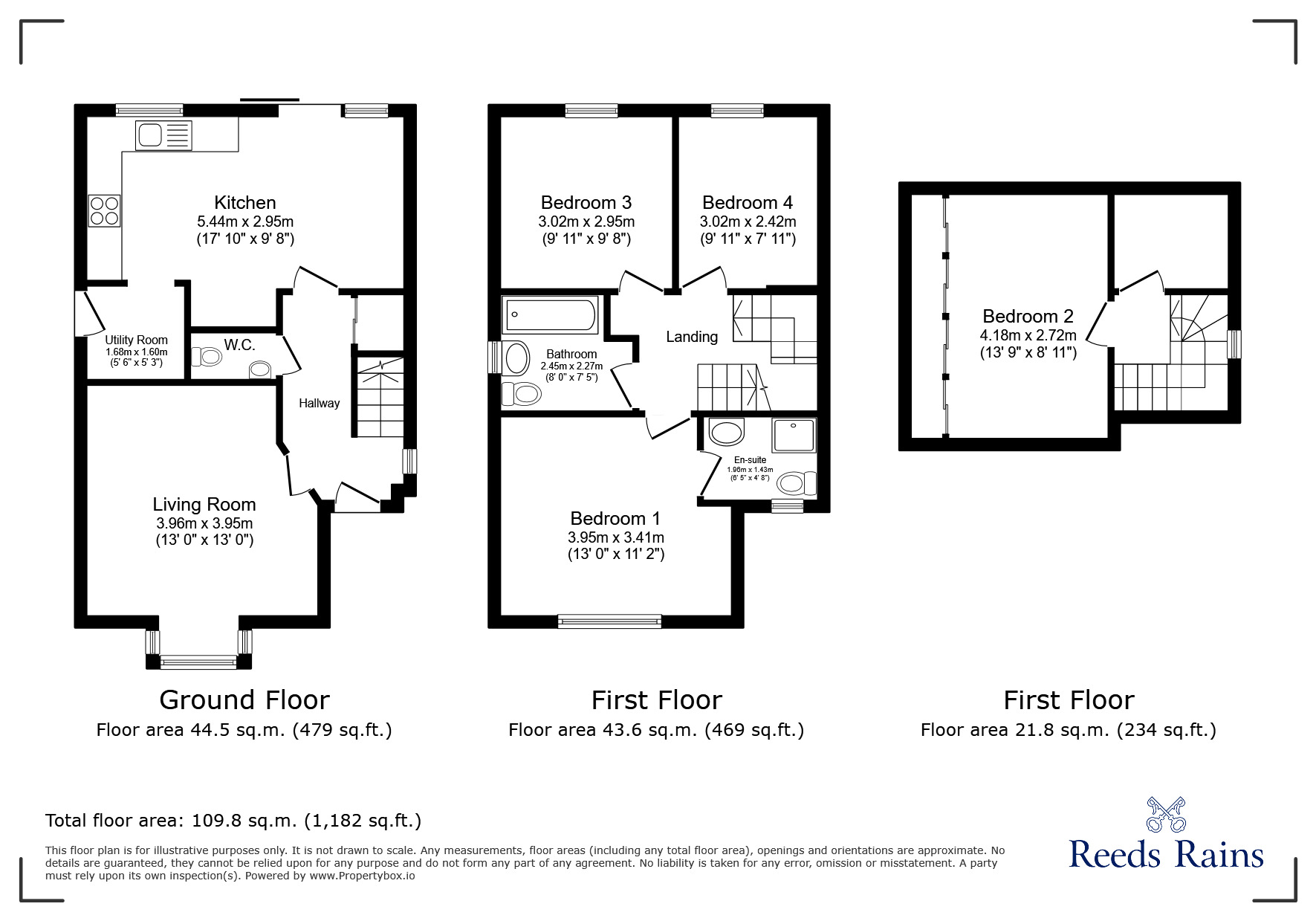 Floorplan of 4 bedroom Detached House for sale, Ovington Close, Templetown, Durham, DH8