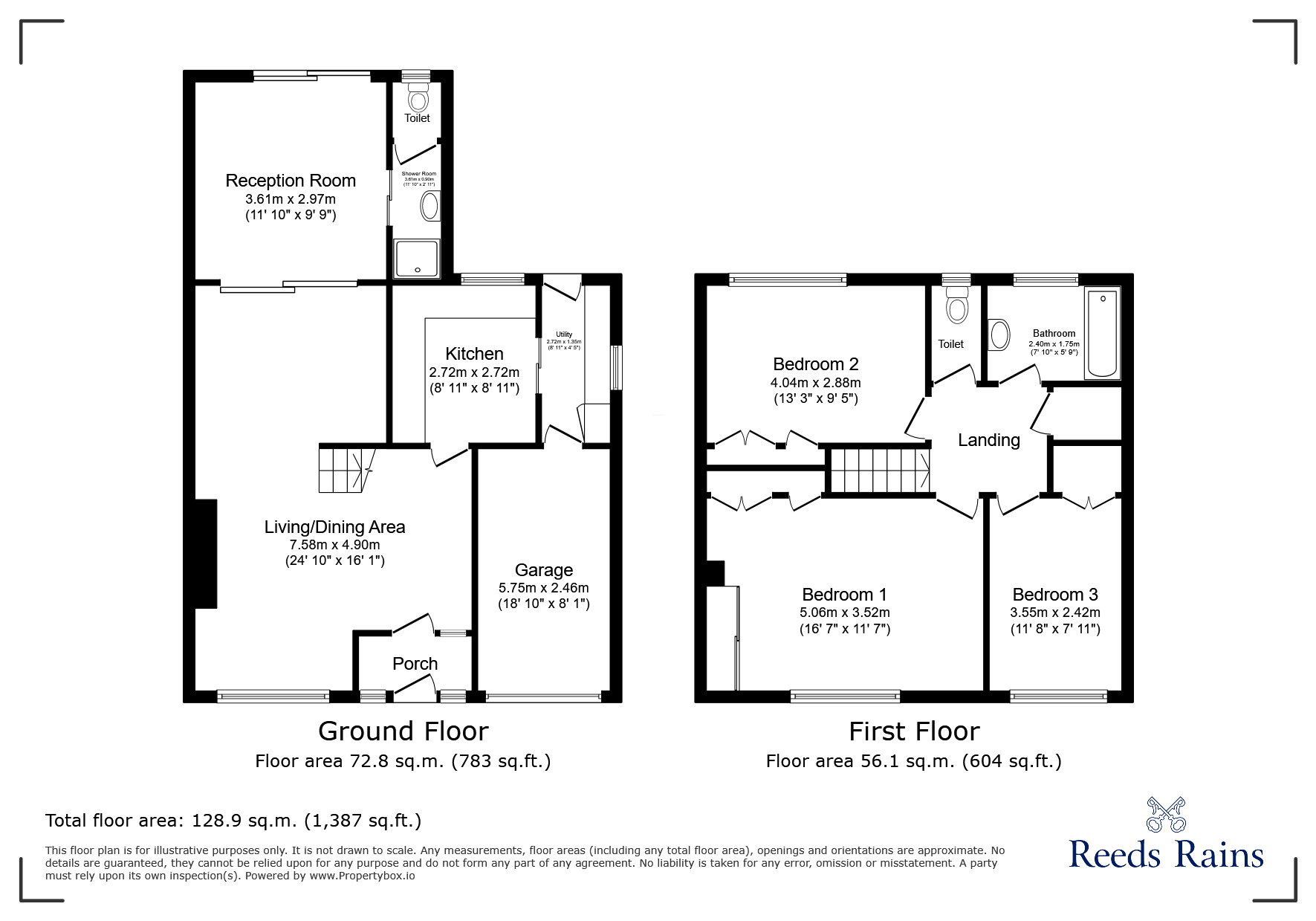 Floorplan of 3 bedroom Semi Detached House for sale, Foxhills Crescent, Lanchester, Durham, DH7