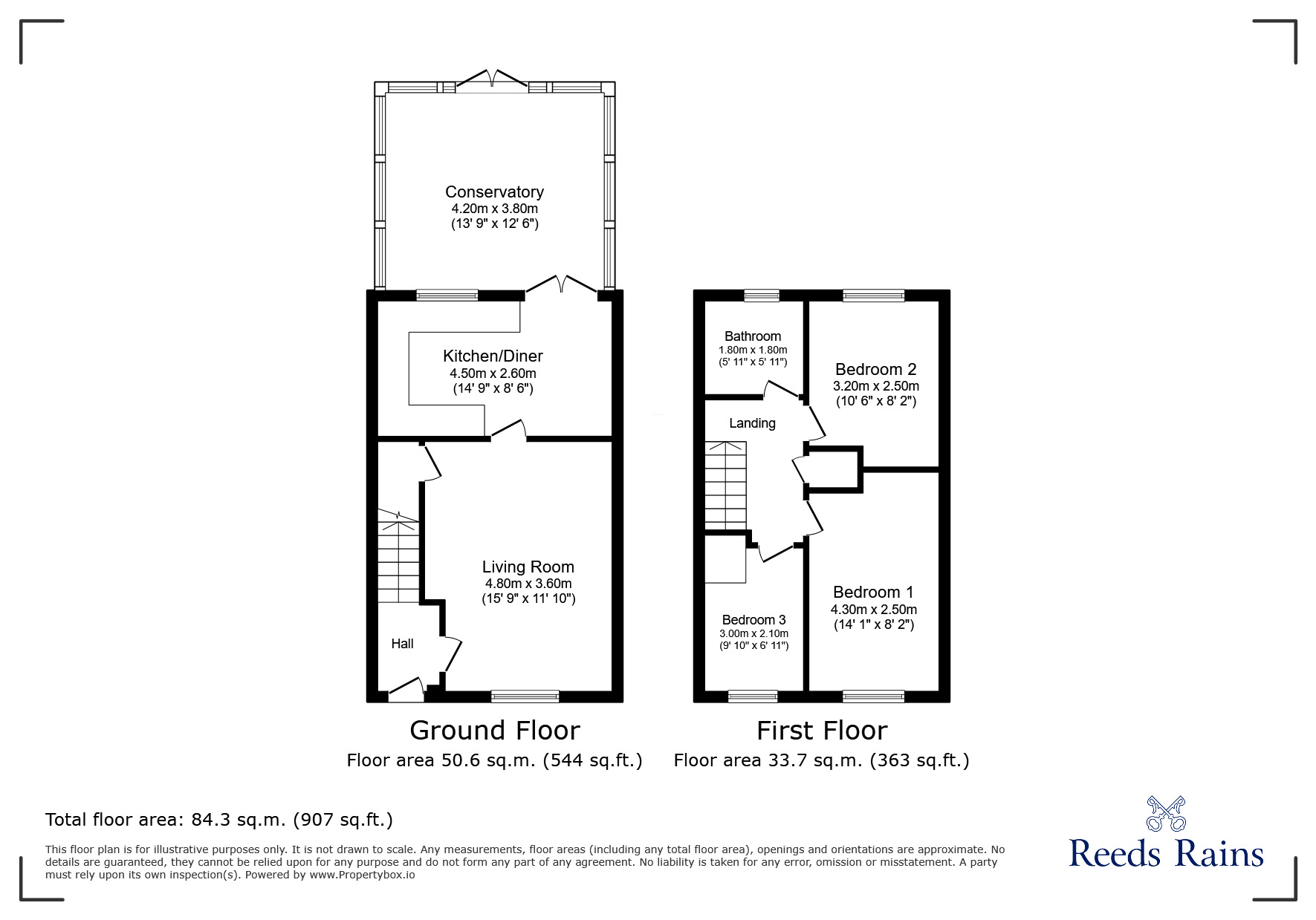 Floorplan of 3 bedroom Semi Detached House for sale, Meadow Rise, Consett, Durham, DH8