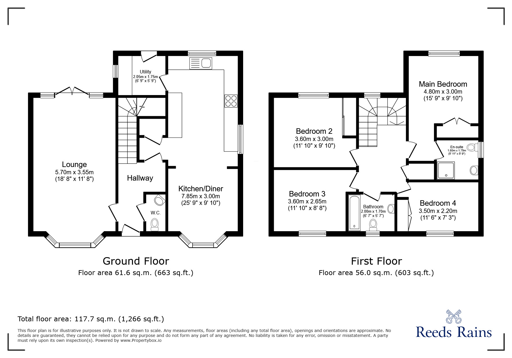 Floorplan of 4 bedroom Detached House for sale, Redmire Drive, Consett, Durham, DH8