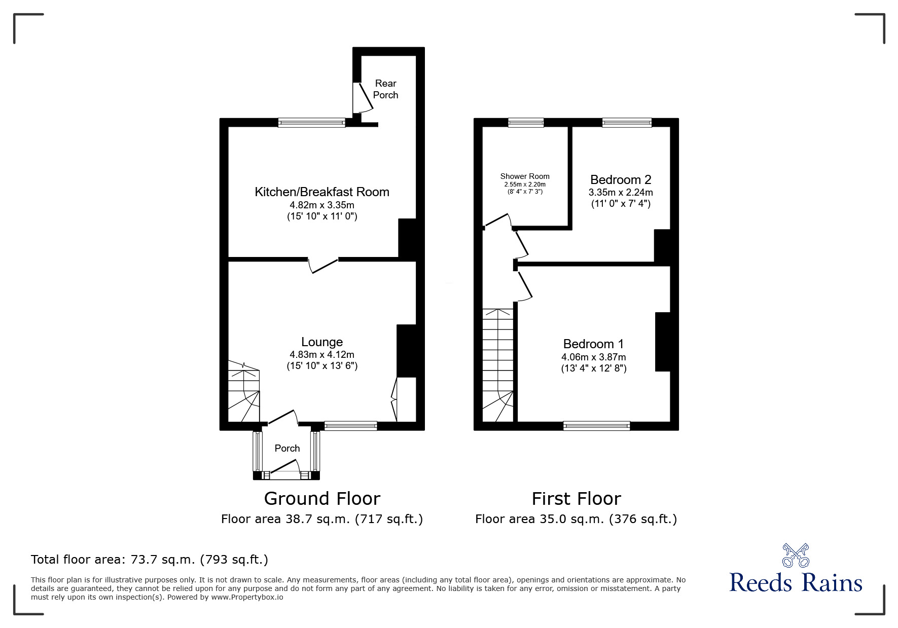 Floorplan of 2 bedroom Mid Terrace House for sale, Fines Road, Consett, Durham, DH8
