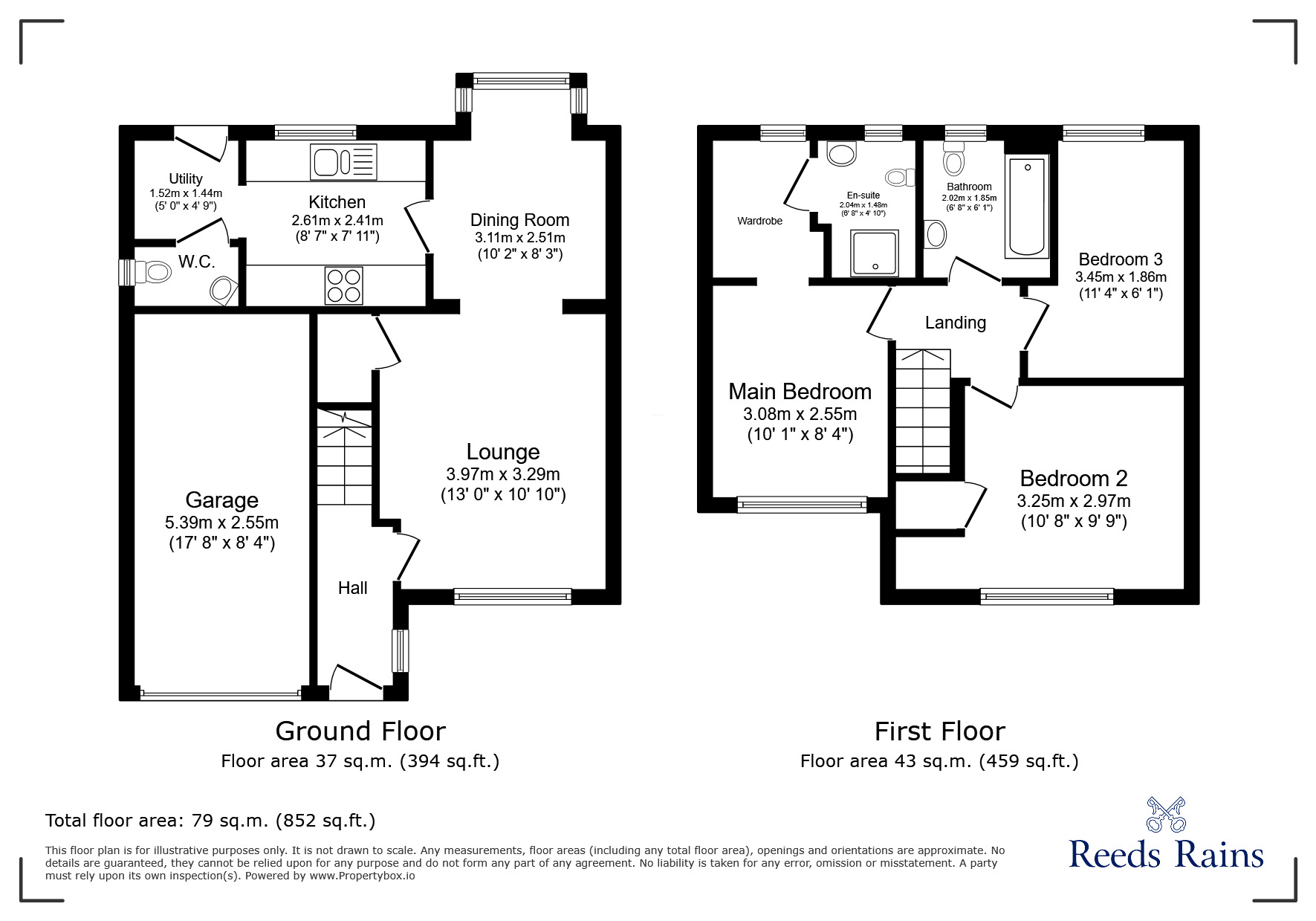 Floorplan of 3 bedroom Detached House for sale, Fenwick Way, Consett, Durham, DH8
