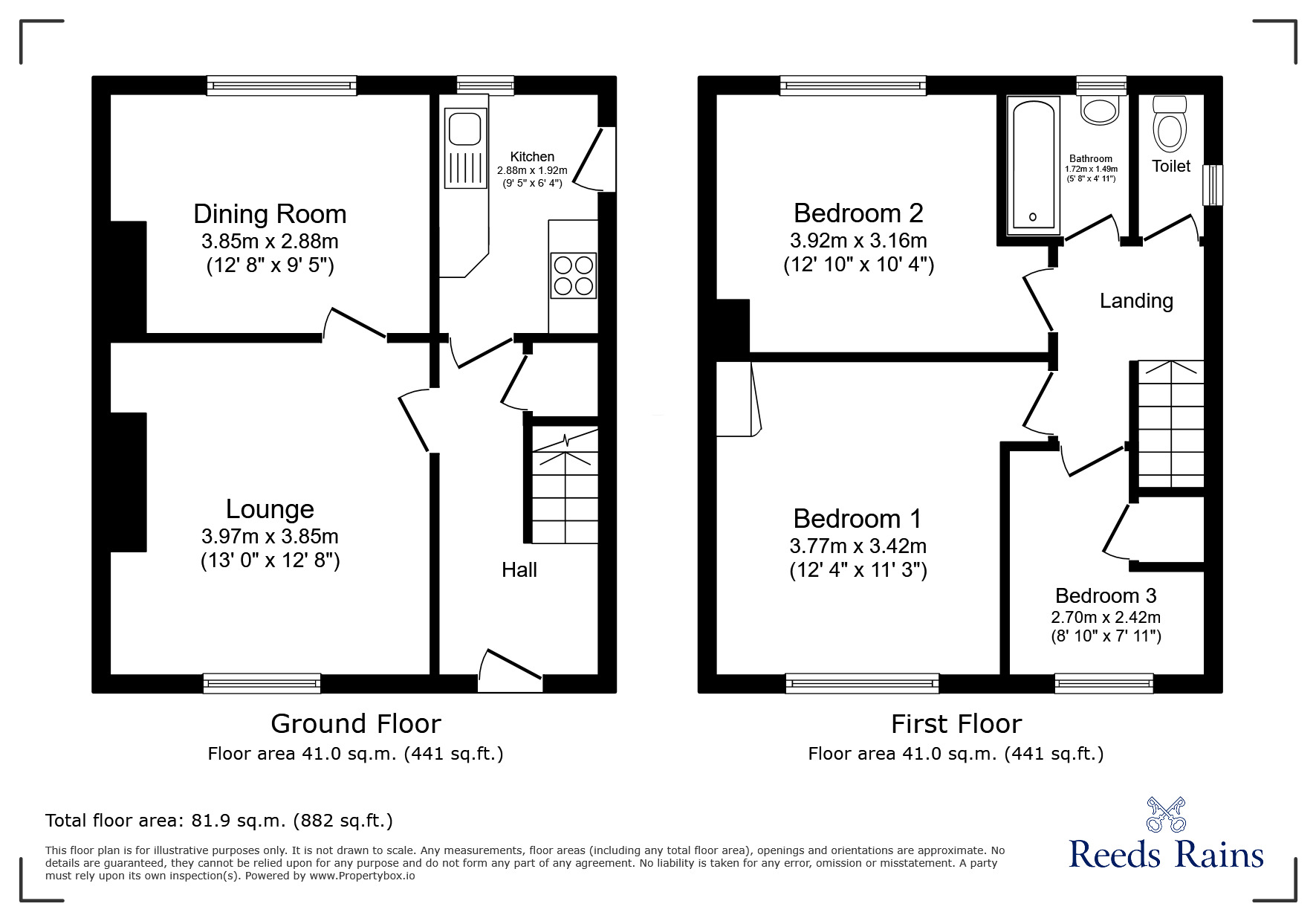 Floorplan of 3 bedroom Semi Detached House for sale, Delvedere, Consett, Durham, DH8