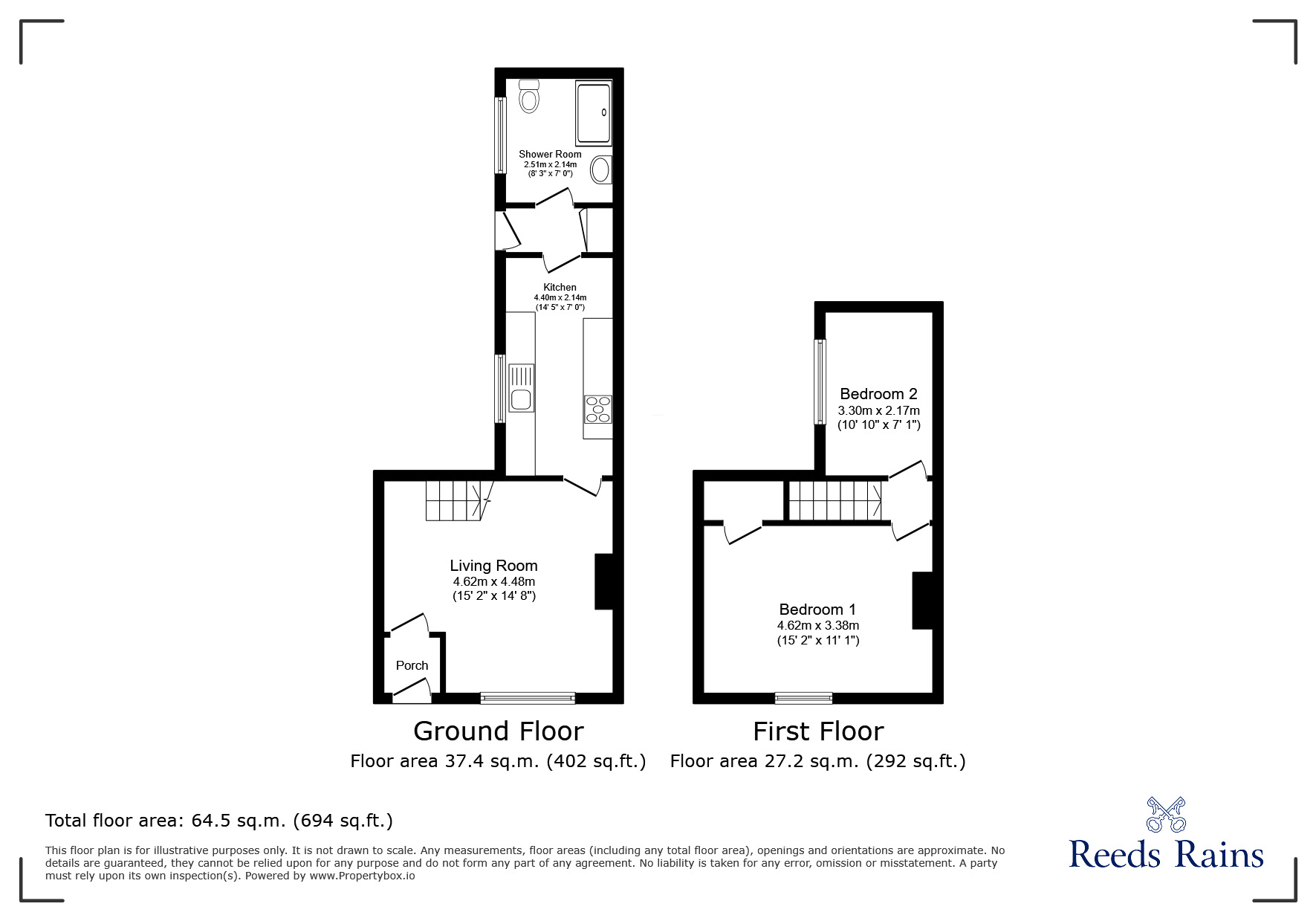 Floorplan of 2 bedroom Mid Terrace House for sale, Chester Street, Houghton Le Spring, Tyne and Wear, DH4