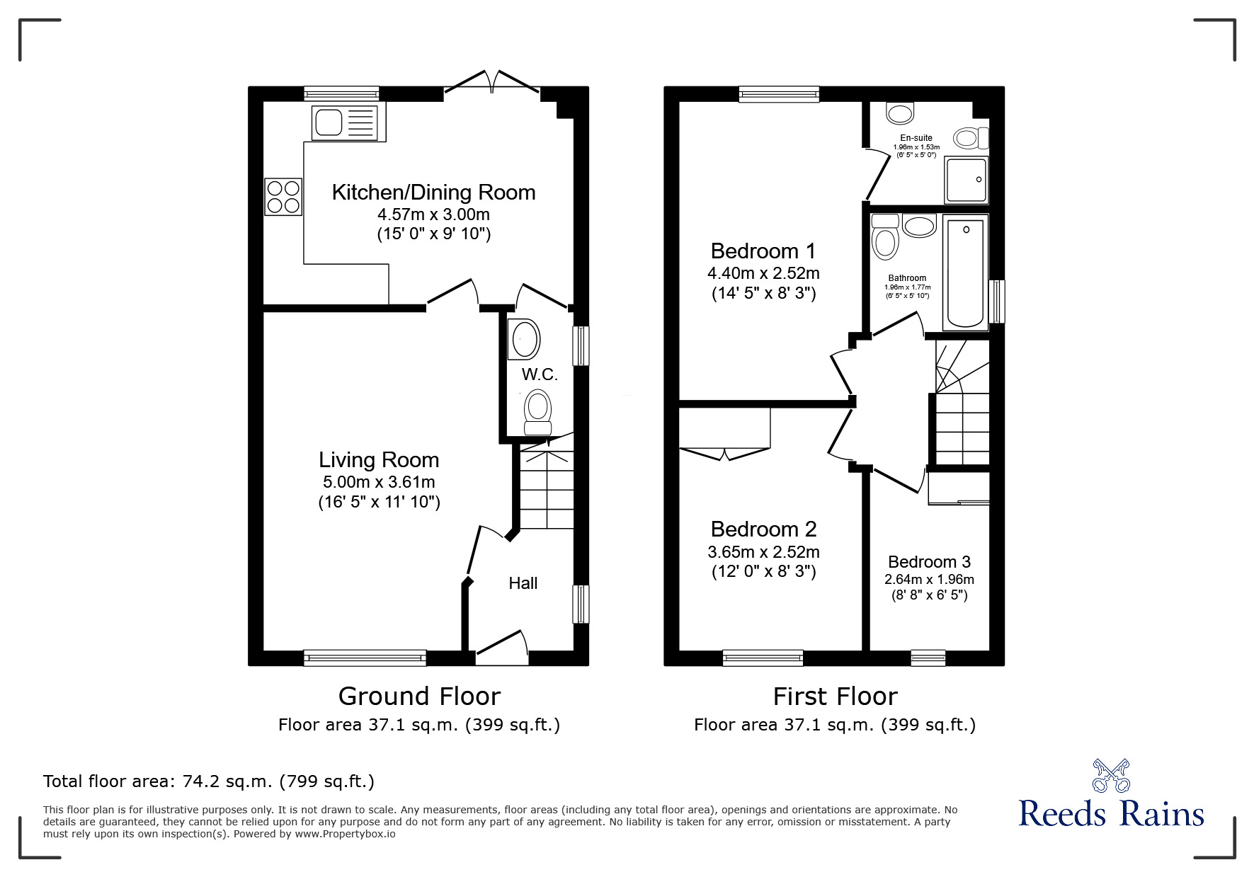 Floorplan of 3 bedroom Detached House for sale, Victory Close, Consett, Durham, DH8