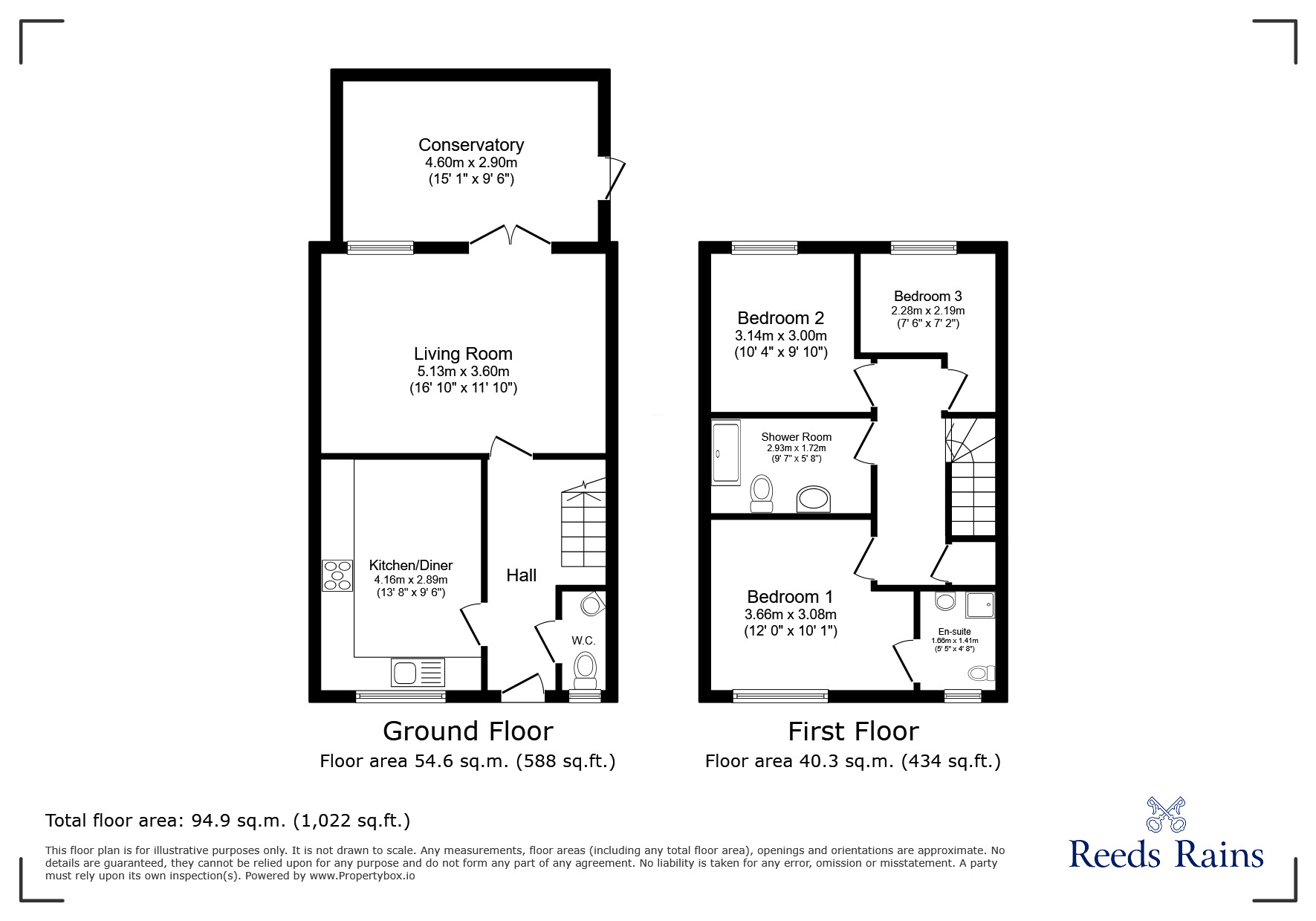 Floorplan of 3 bedroom Semi Detached House for sale, Gayle Court, Consett, Durham, DH8