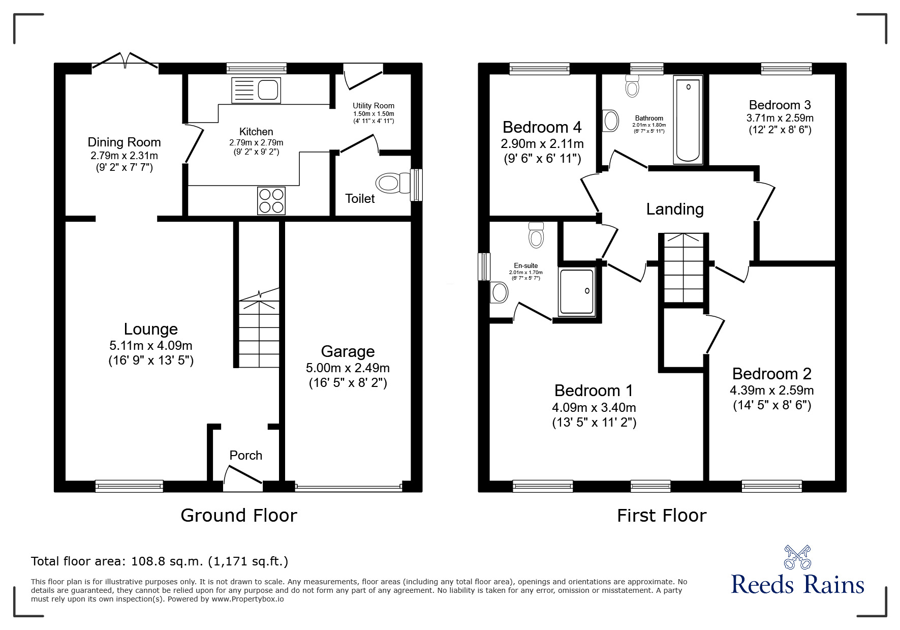 Floorplan of 4 bedroom Detached House for sale, Fenwick Way, Consett, Durham, DH8