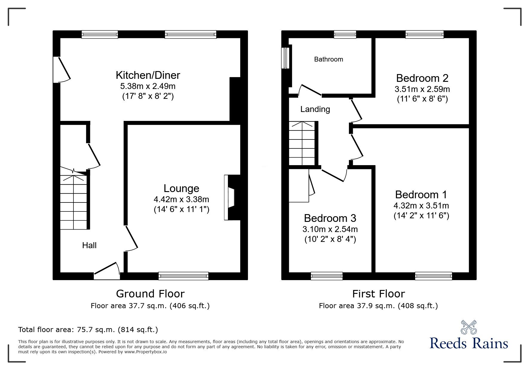 Floorplan of 3 bedroom Semi Detached House to rent, Metcalfe Road, Consett, Durham, DH8