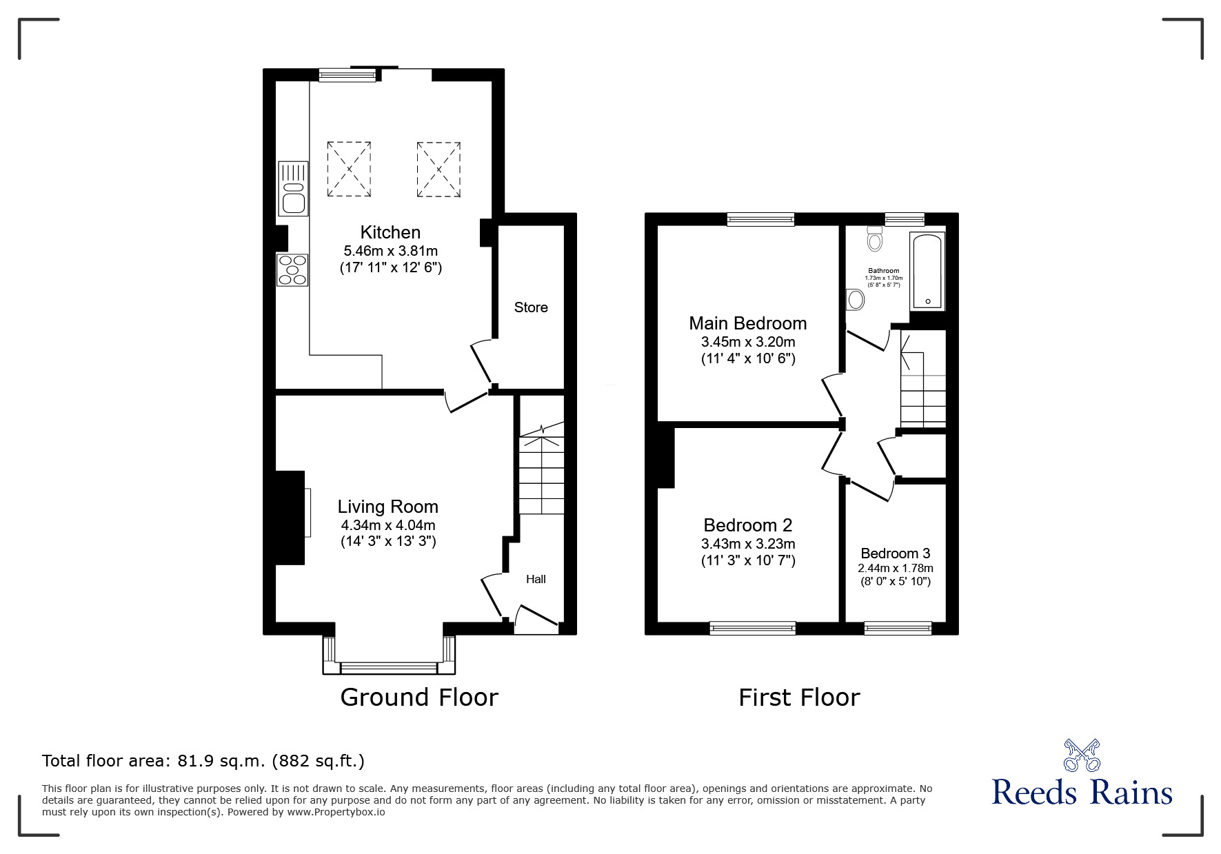 Floorplan of 3 bedroom Mid Terrace House for sale, Western Hill, Frosterley, Durham, DL13