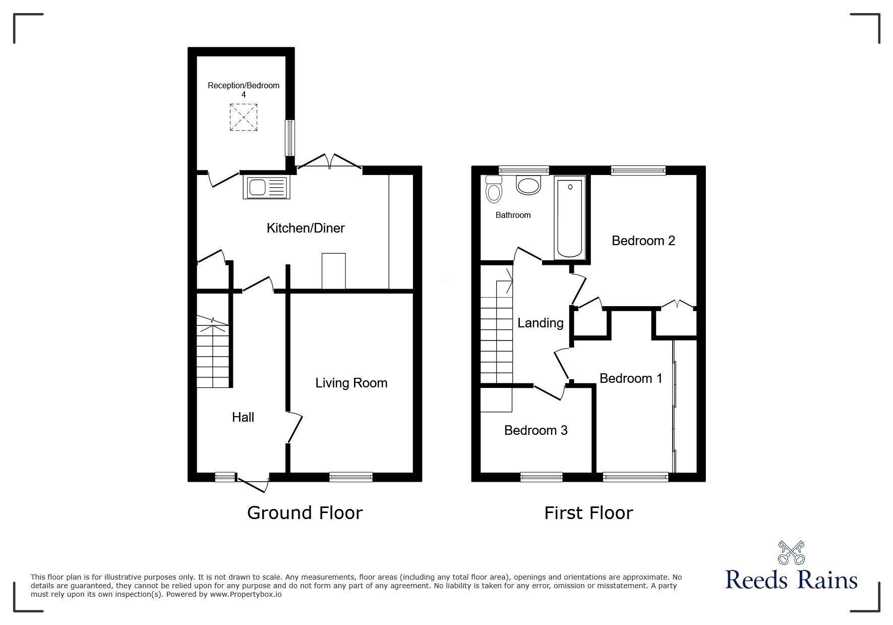 Floorplan of 3 bedroom Mid Terrace House for sale, Woody Close, Consett, Durham, DH8