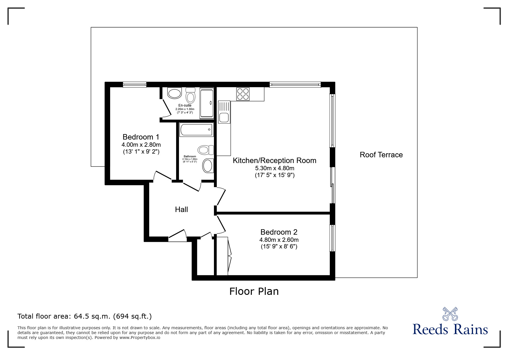 Floorplan of 2 bedroom Flat to rent, Clavering Place, Newcastle upon Tyne, Tyne and Wear, NE1