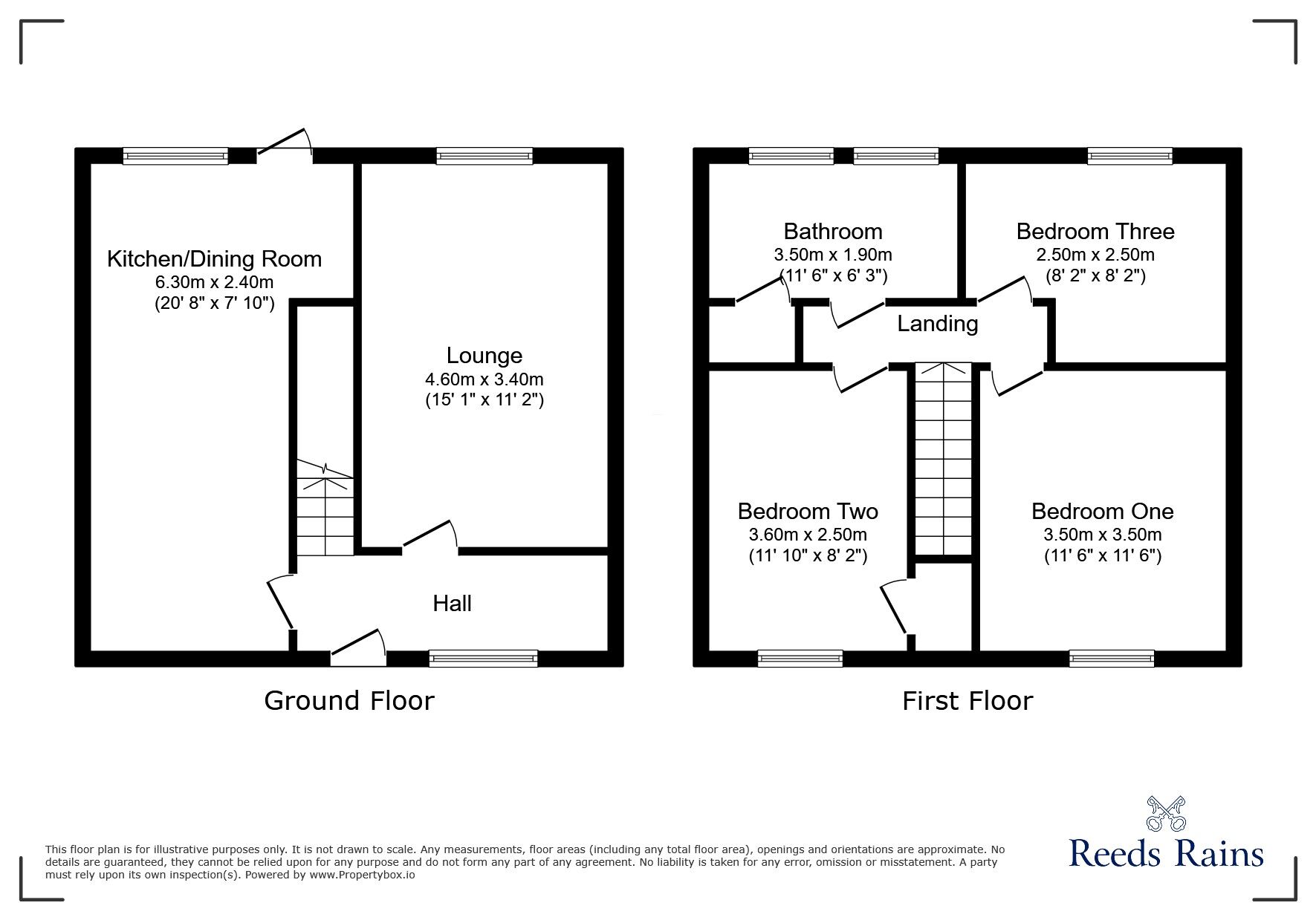 Floorplan of 2 bedroom Semi Detached House for sale, Meadow Way, Lanchester, Durham, DH7