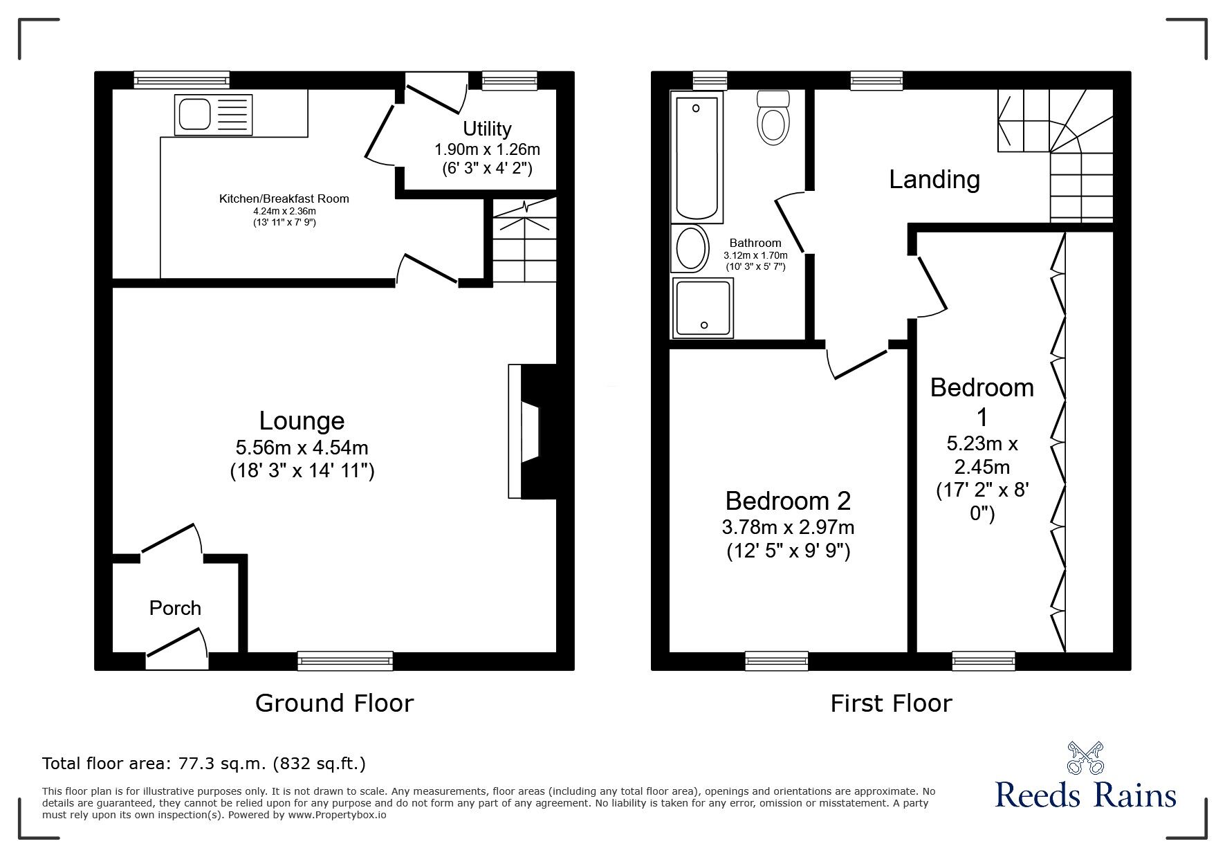 Floorplan of 2 bedroom Mid Terrace House to rent, Boyd Street, Consett, Durham, DH8