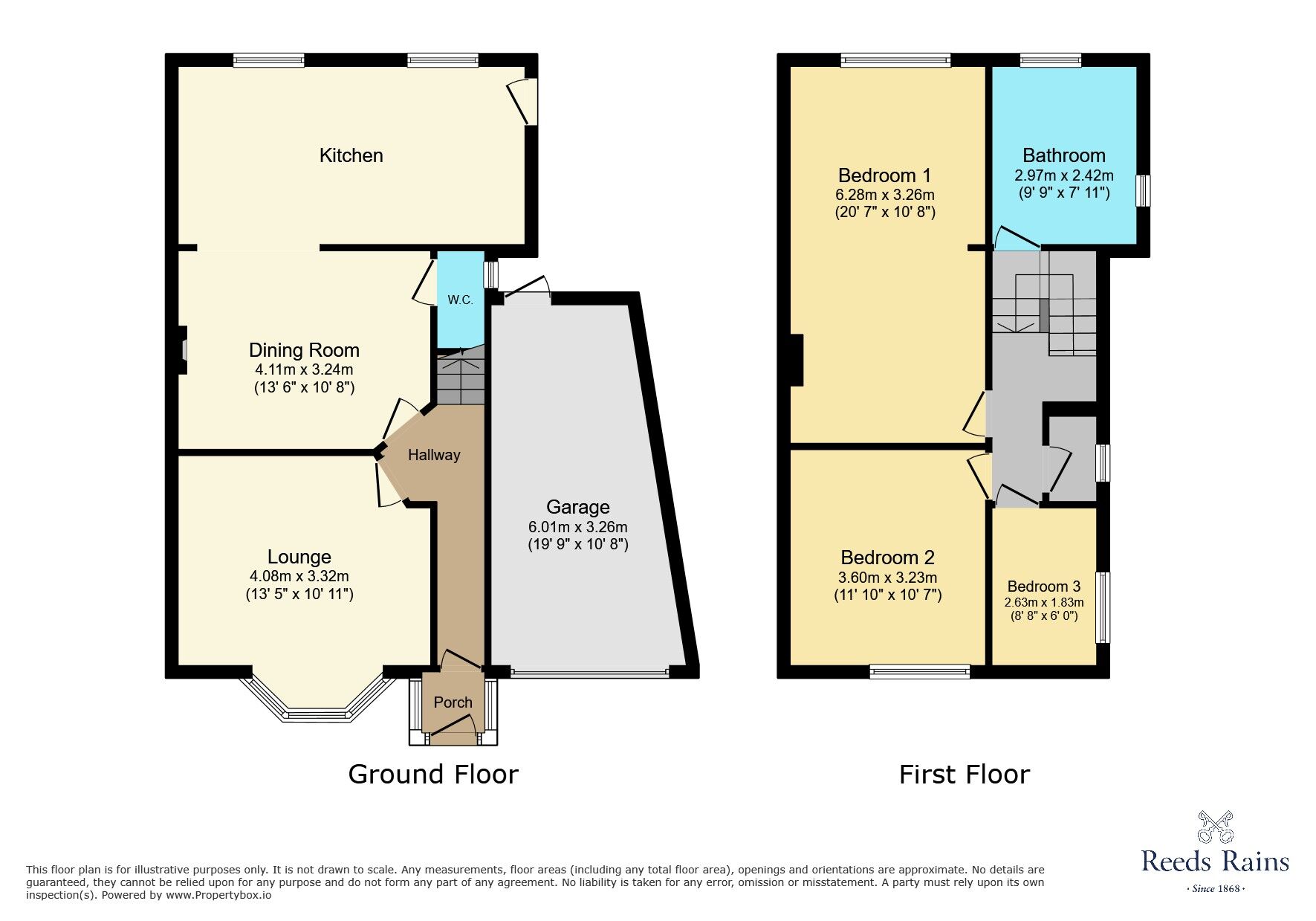 Floorplan of 3 bedroom Semi Detached House for sale, Park Avenue, Consett, Durham, DH8