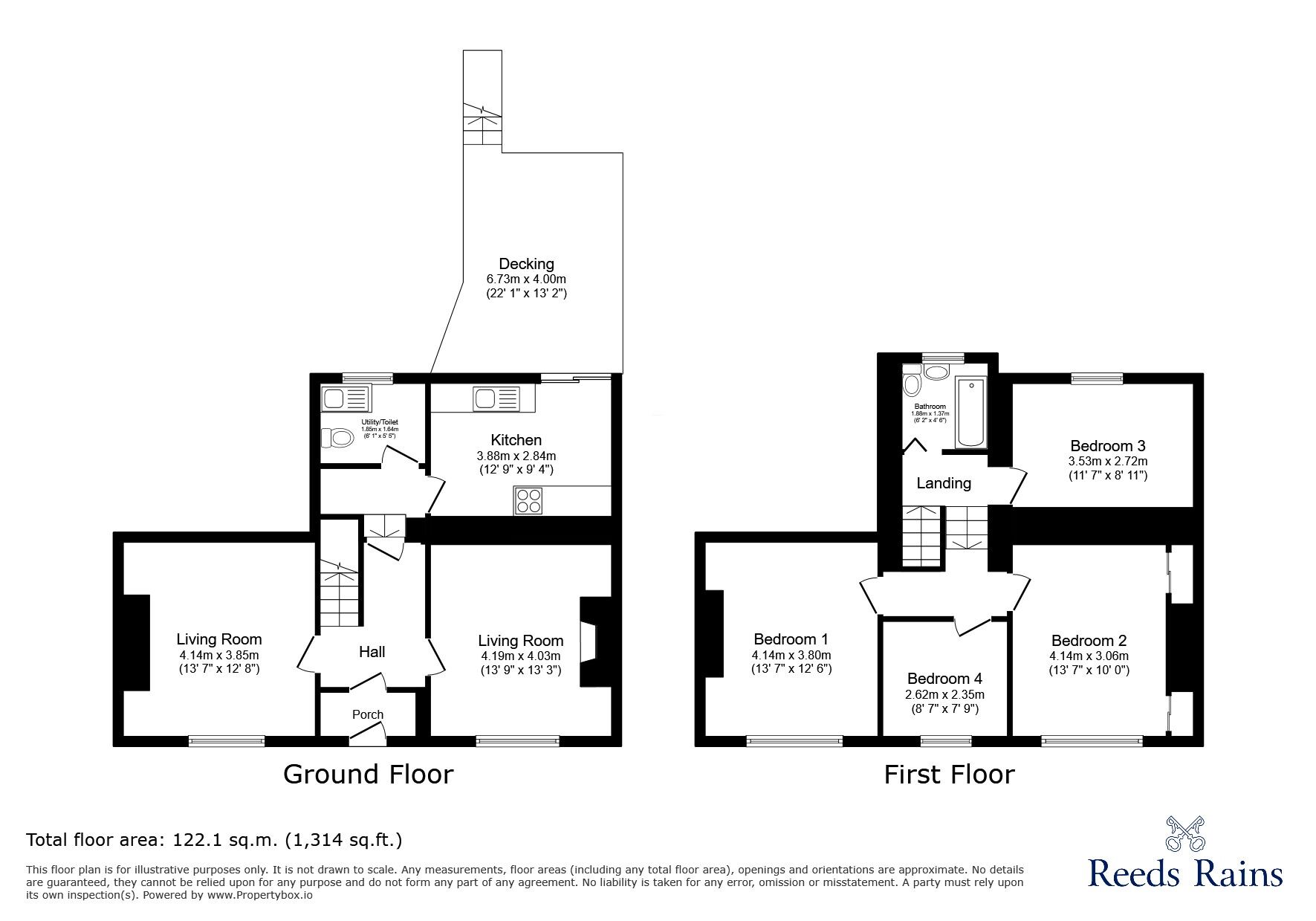 Floorplan of 4 bedroom Mid Terrace House to rent, Taylor Street, Consett, Durham, DH8