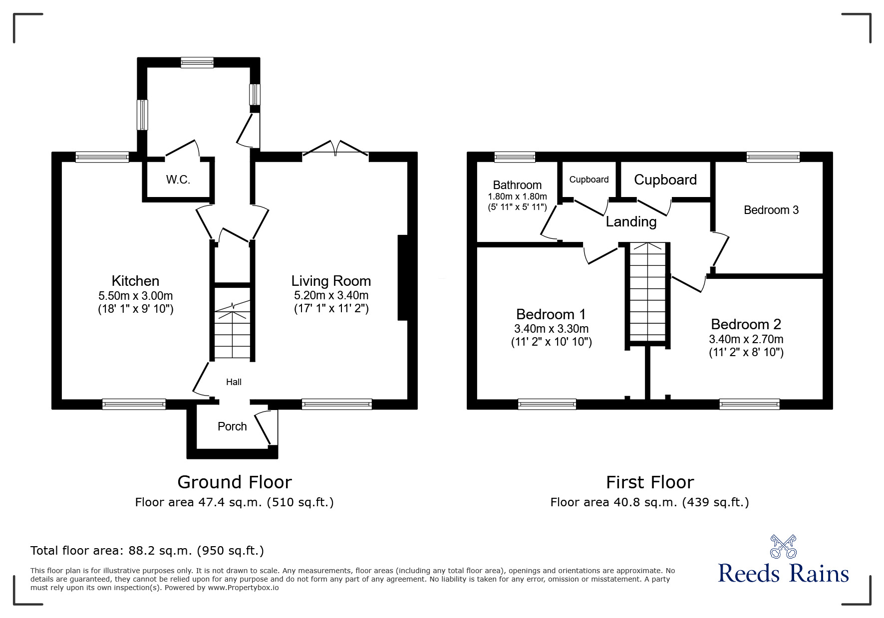 Floorplan of 3 bedroom Mid Terrace House for sale, Lambton Avenue, Consett, Durham, DH8