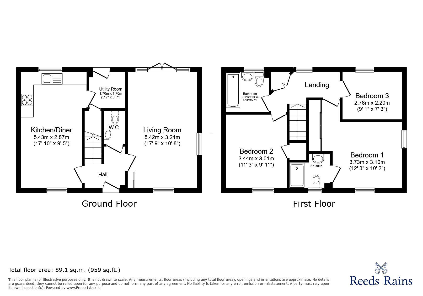 Floorplan of 3 bedroom Detached House for sale, Elliott Way, Consett, Durham, DH8