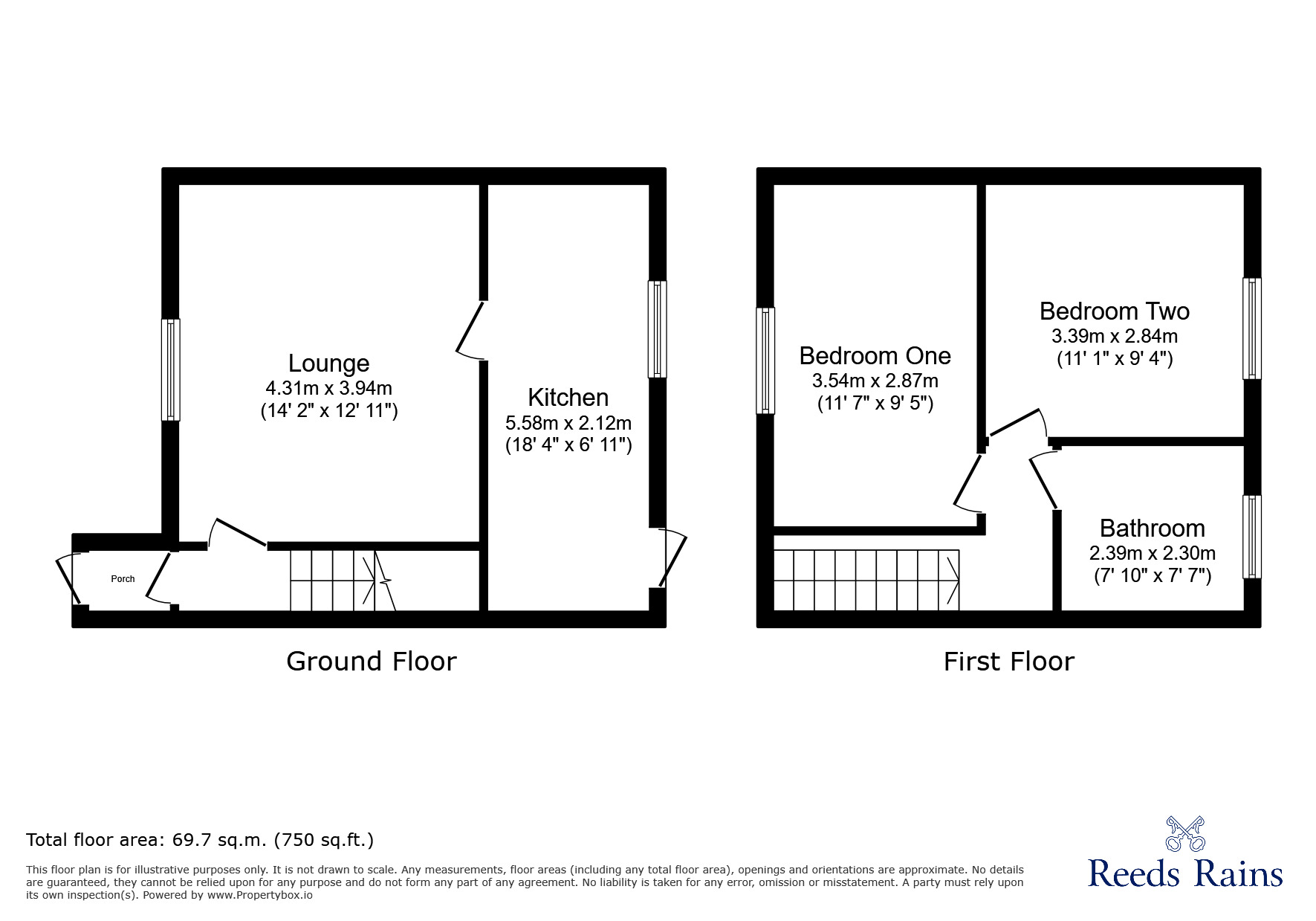 Floorplan of 2 bedroom Semi Detached House for sale, Valley View, Leadgate, Durham, DH8
