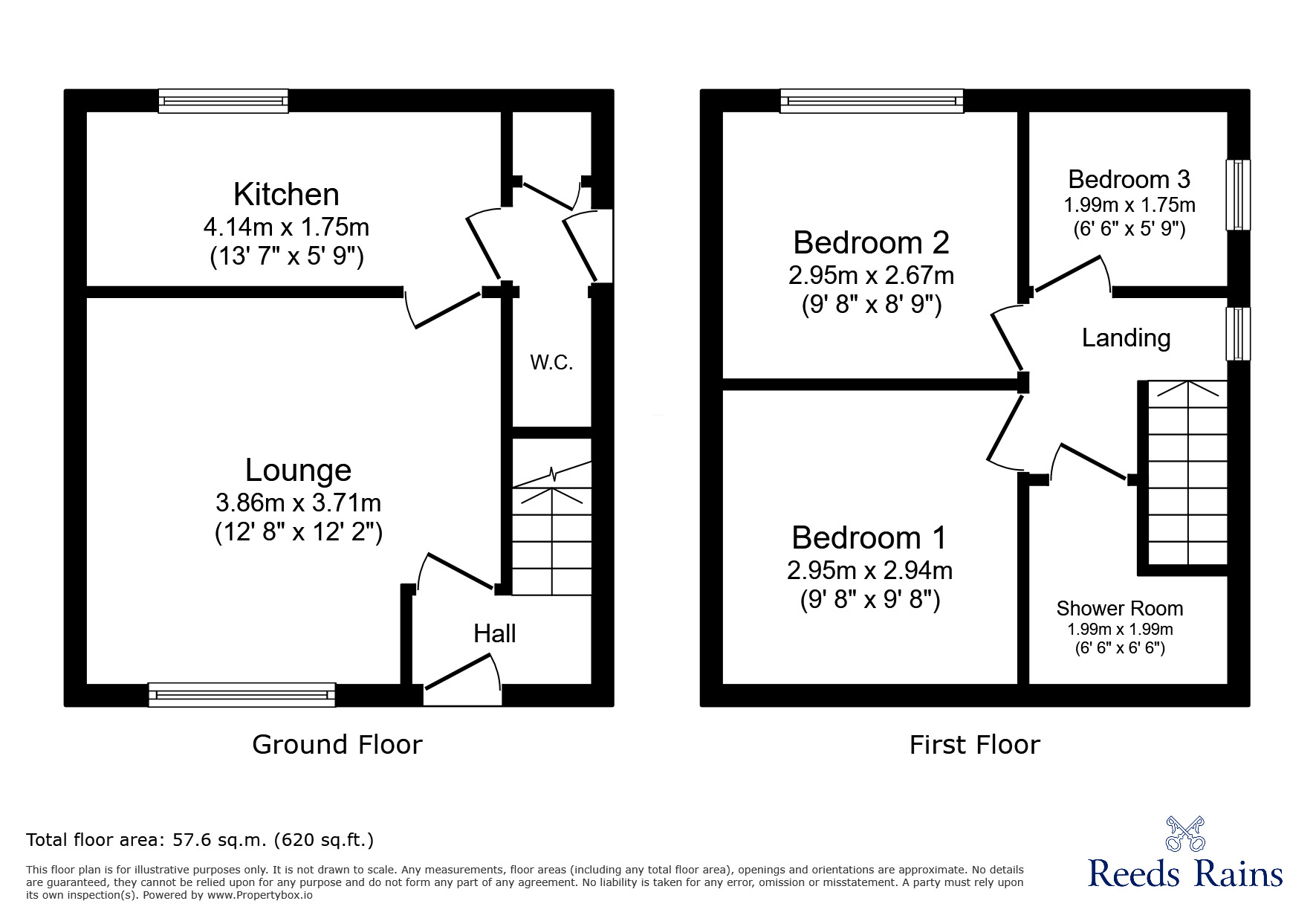 Floorplan of 3 bedroom Semi Detached House for sale, Naismith Grove, Tow Law, Bishop Auckland, DL13