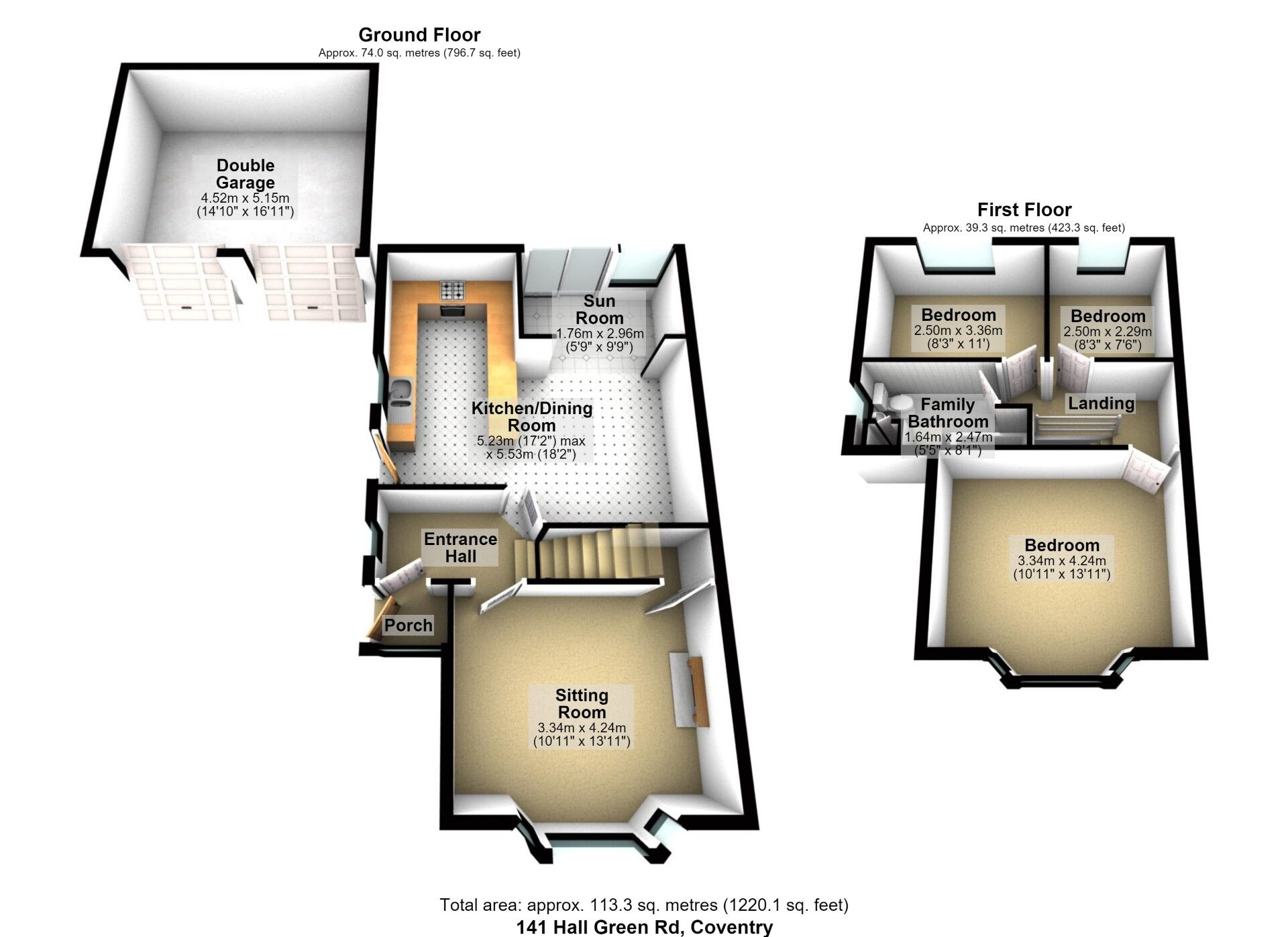 Floorplan of 3 bedroom Semi Detached House for sale, Hall Green Road, Coventry, West Midlands, CV6