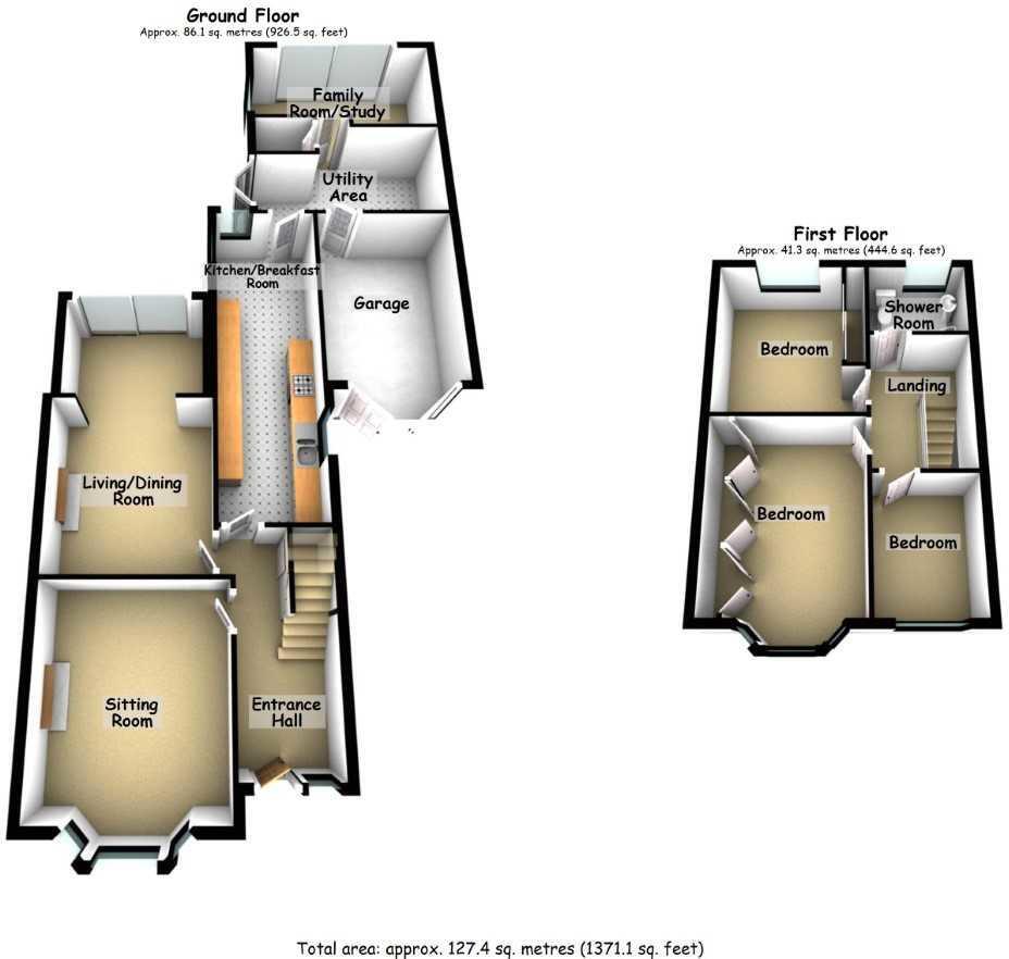Floorplan of 3 bedroom Semi Detached House for sale, Sutton Avenue, Eastern Green, Coventry, CV5