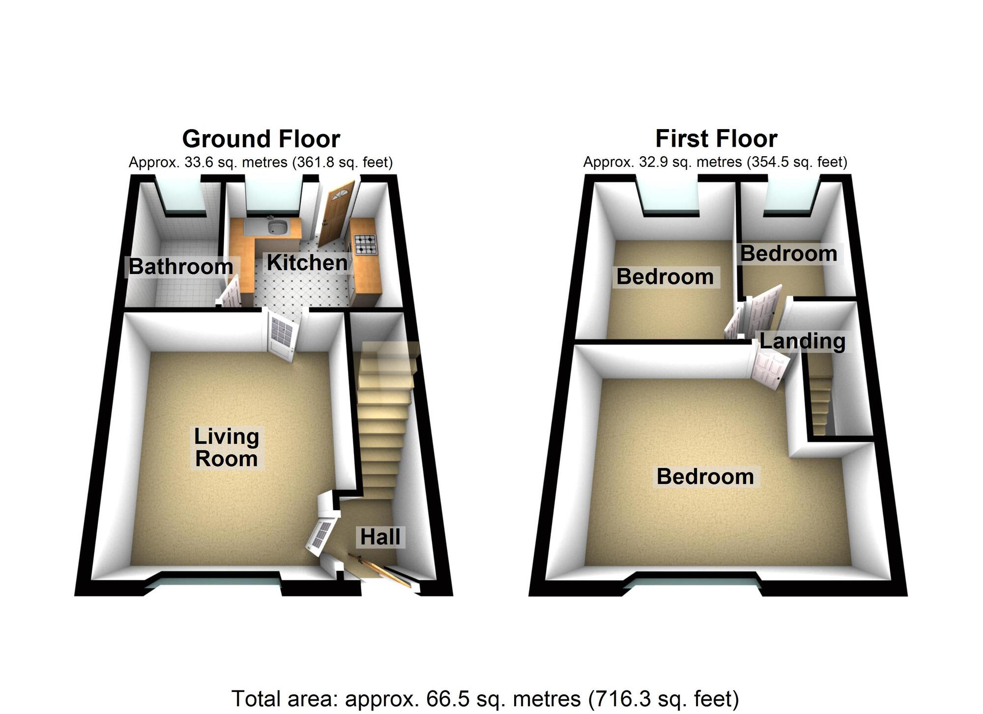 Floorplan of 3 bedroom Mid Terrace House for sale, Woodway Lane, Walsgrave, Coventry, CV2