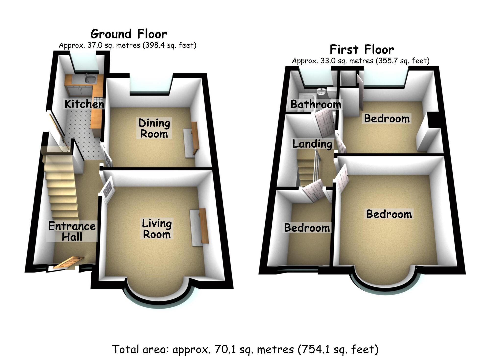 Floorplan of 3 bedroom Semi Detached House for sale, Hollow Crescent, Radford, Coventry, CV6