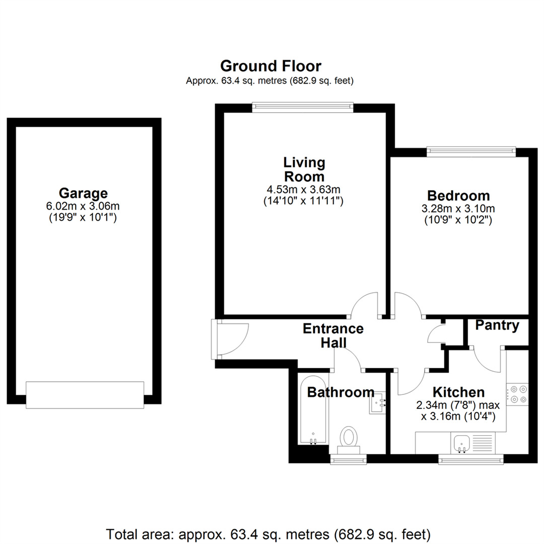 Floorplan of 1 bedroom  Flat for sale, Hickory Close, Walsgrave, Coventry, CV2