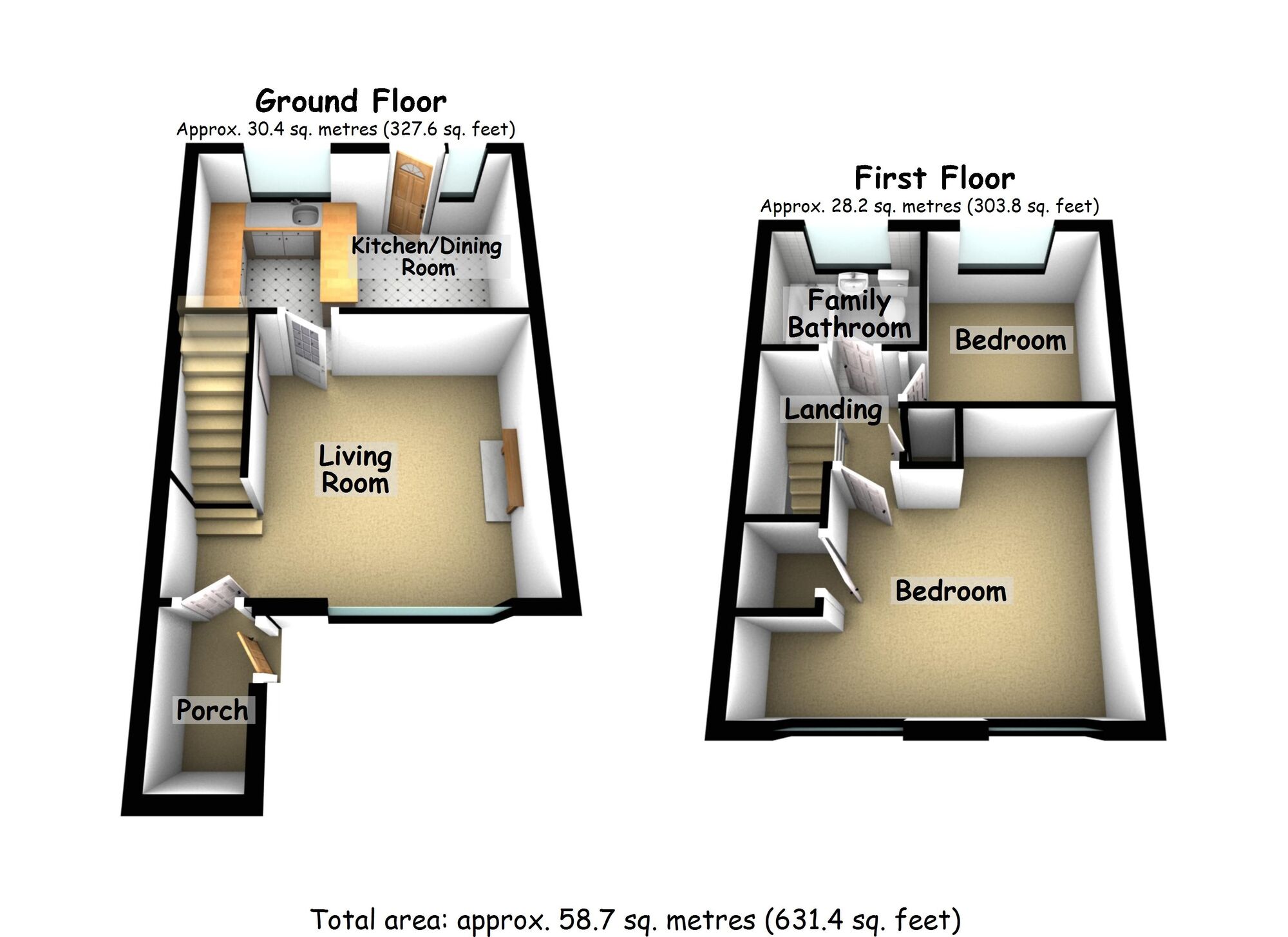 Floorplan of 2 bedroom Semi Detached House for sale, Lammas Court, Wolston, Warwickshire, CV8