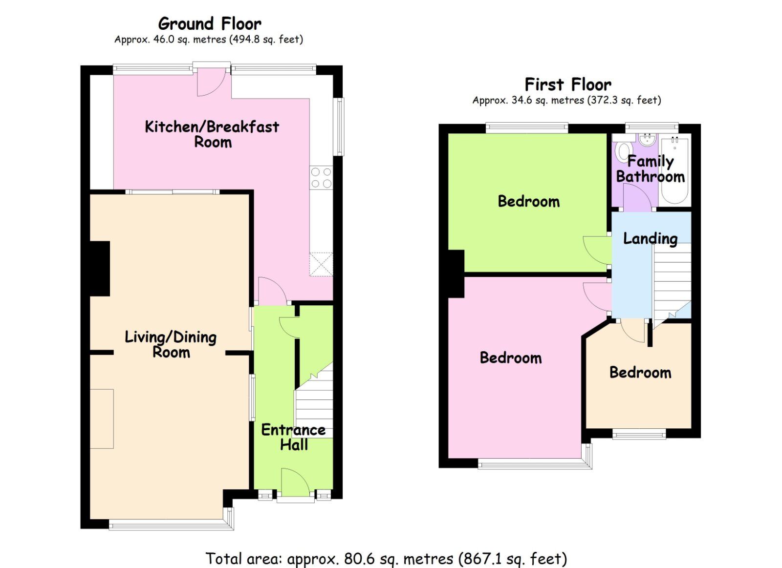 Floorplan of 3 bedroom End Terrace House for sale, Parkville Highway, Holbooks, Coventry, CV6