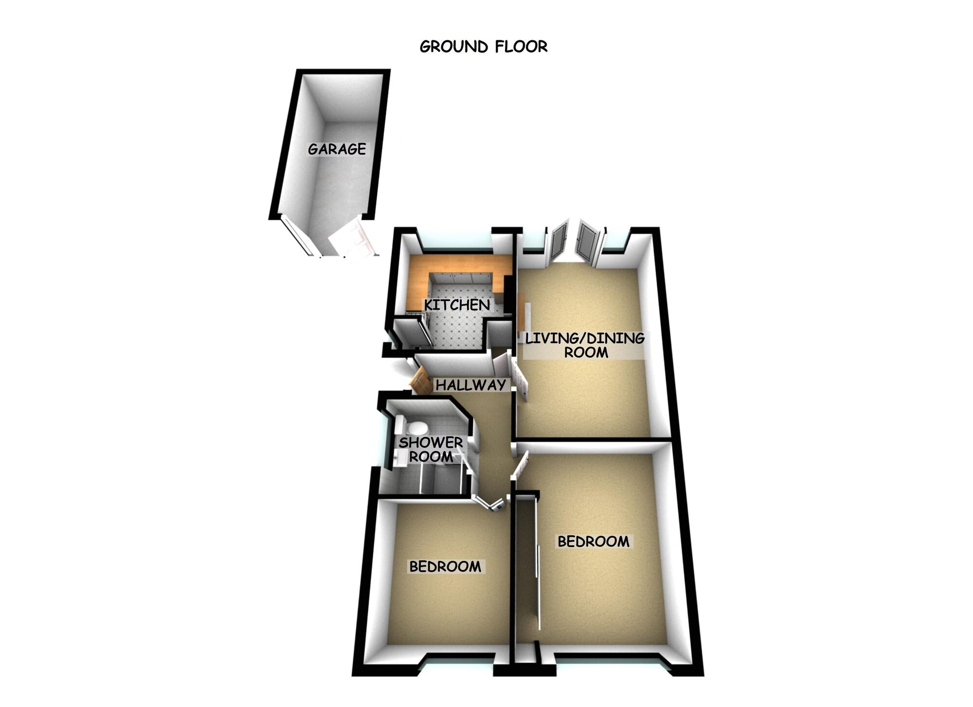 Floorplan of 2 bedroom Semi Detached Bungalow for sale, Epsom Road, Bilton, Rugby, CV22