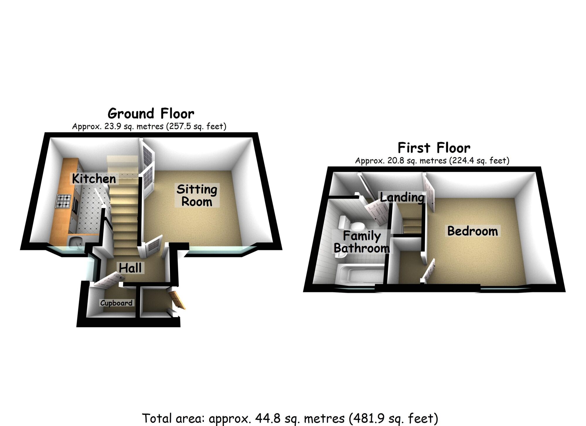 Floorplan of 1 bedroom Semi Detached House for sale, Hawksworth Drive, Coundon, Coventry, CV1