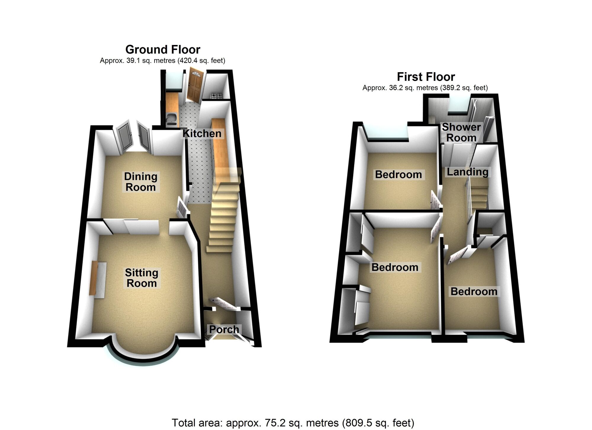 Floorplan of 3 bedroom Mid Terrace House for sale, Evenlode Crescent, Coundon, Coventry, CV6