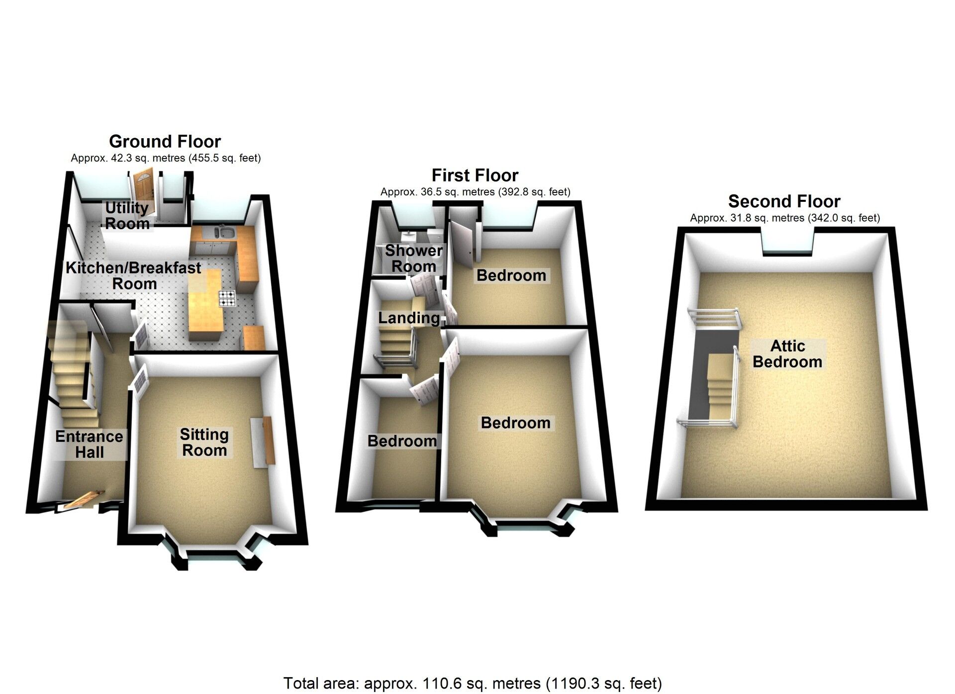Floorplan of 4 bedroom Mid Terrace House for sale, Max Road, Coundon, Coventry, CV6