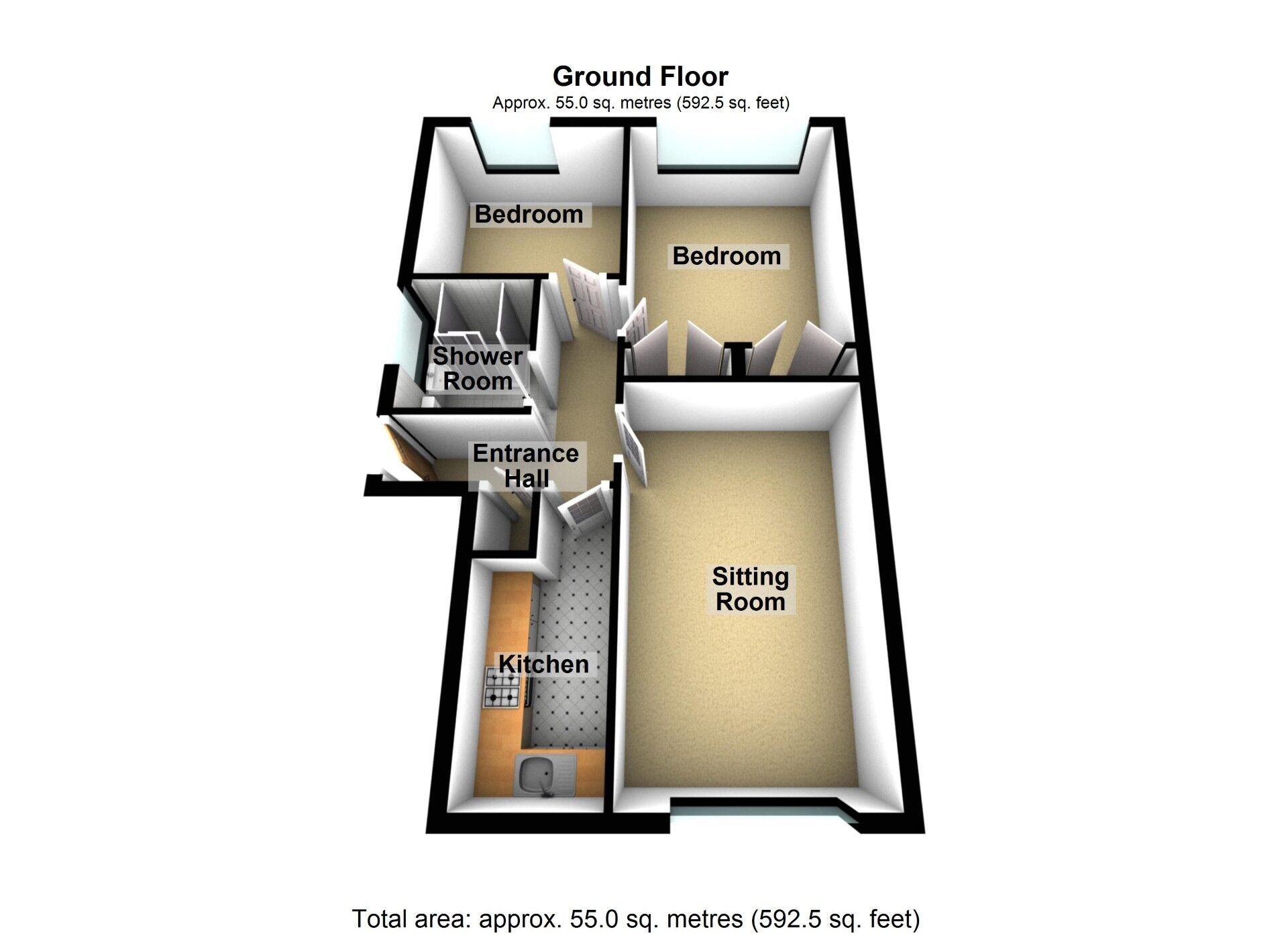 Floorplan of 2 bedroom  Flat for sale, Vinecote Road, Longford, West Midlands, CV6