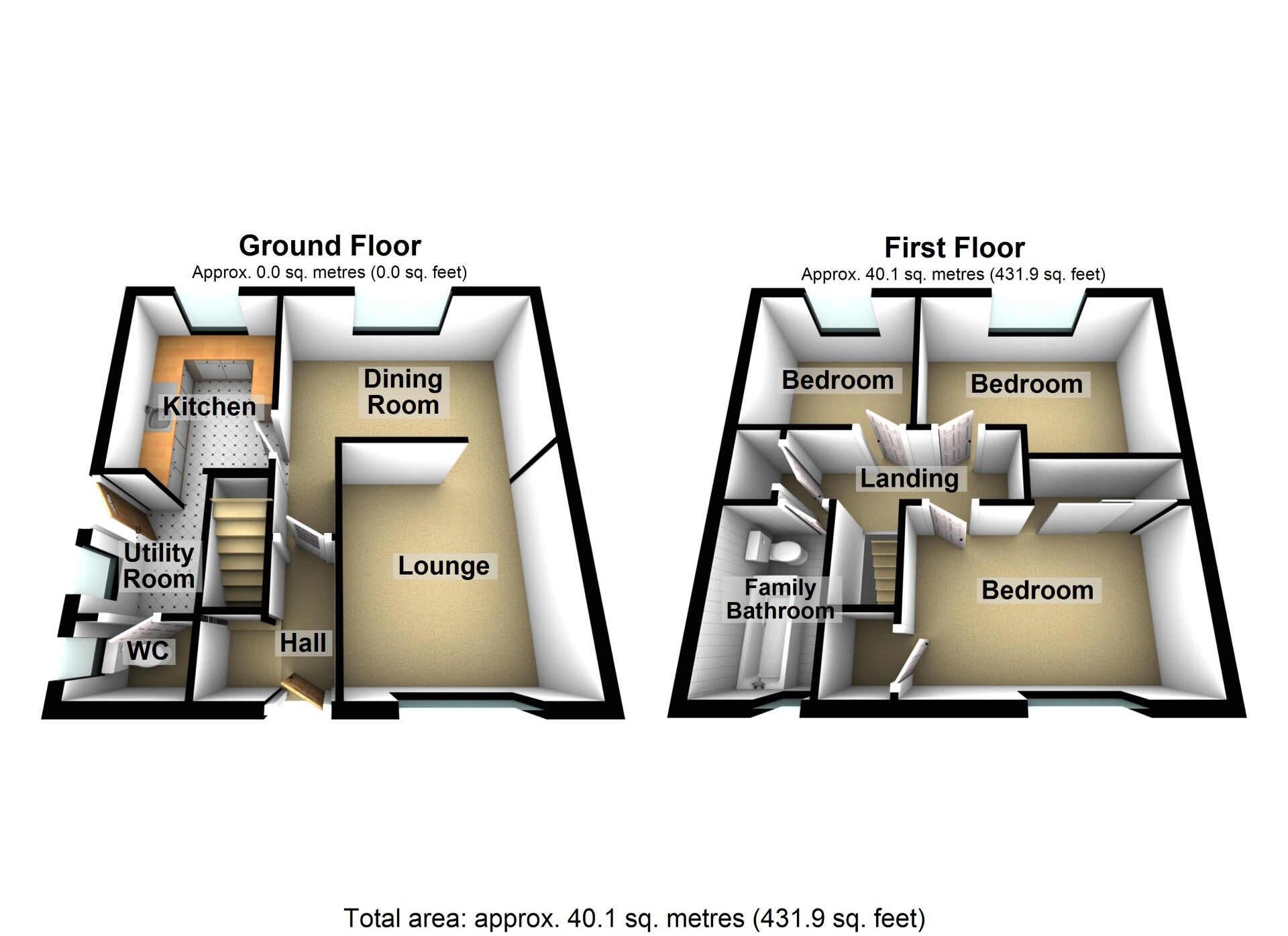 Floorplan of 3 bedroom Semi Detached House for sale, Parkfield Road, Keresley End, Warwickshire, CV7