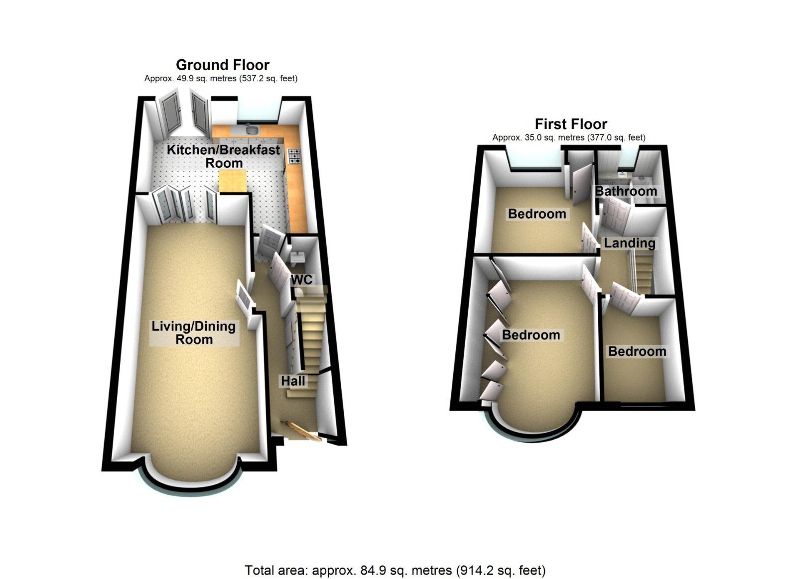 Floorplan of 3 bedroom Mid Terrace House for sale, Kelmscote Road, Coundon, Coventry, CV6