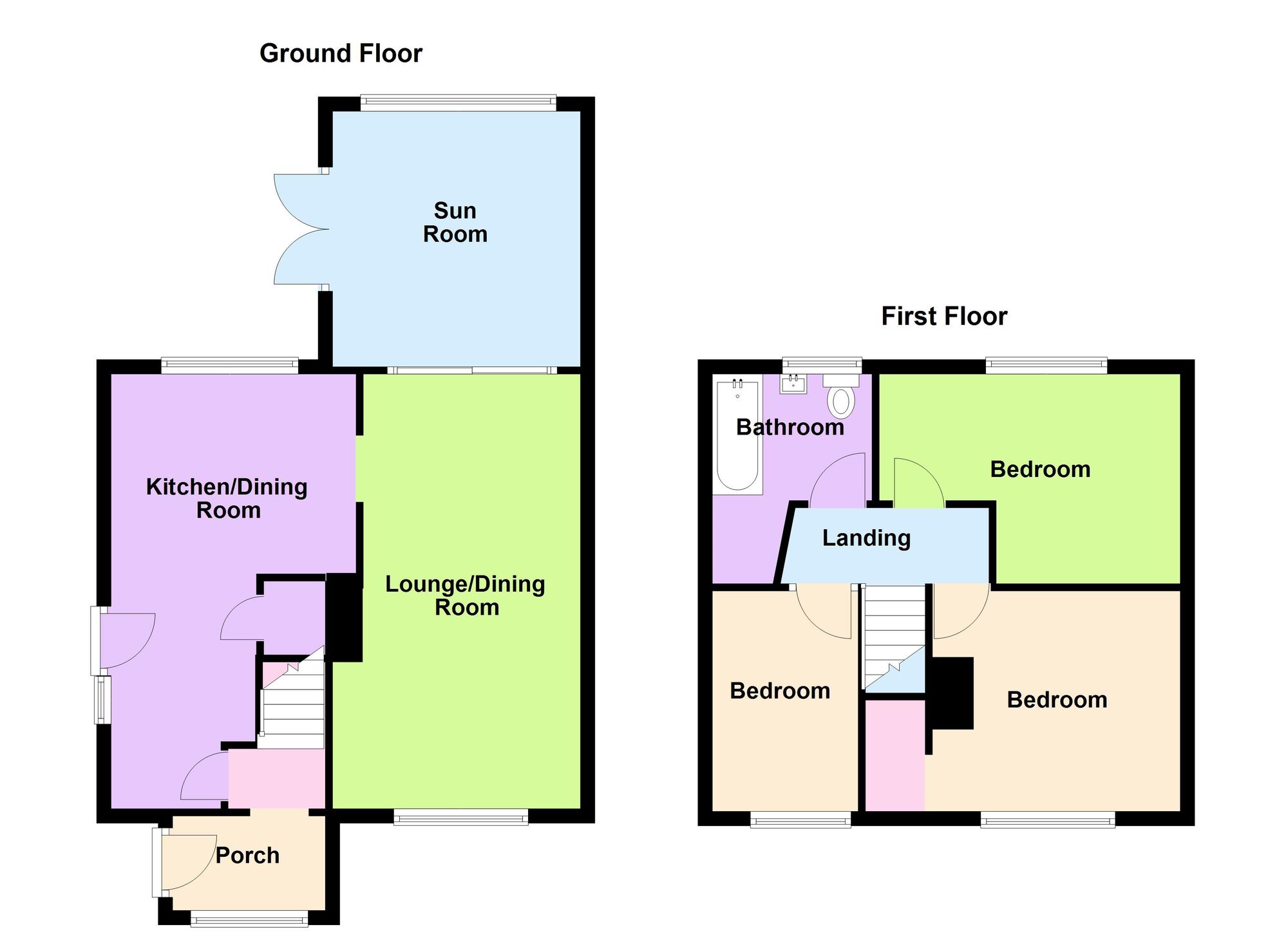 Floorplan of 3 bedroom Semi Detached House for sale, Somers Road, Keresley End, Warwickshire, CV7