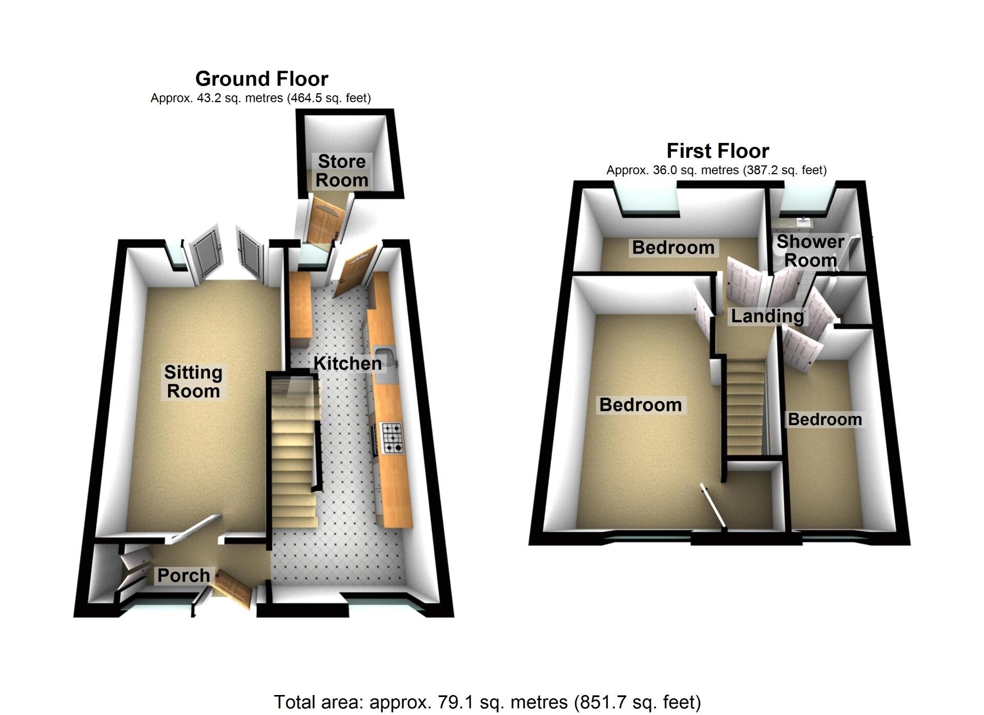 Floorplan of 3 bedroom Mid Terrace House for sale, Pondthorpe, Coventry, West Midlands, CV3
