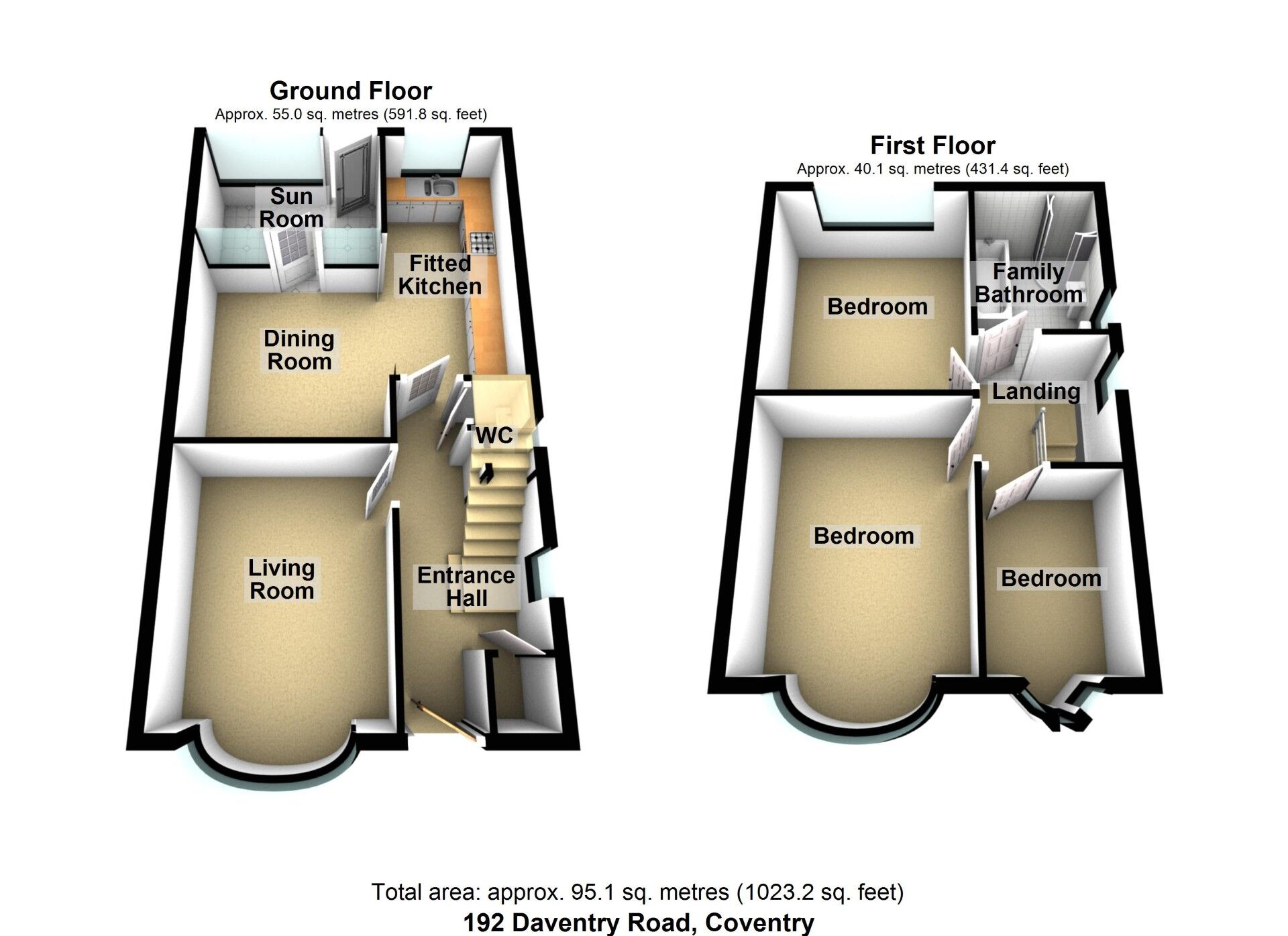 Floorplan of 3 bedroom Semi Detached House for sale, Daventry Road, Cheylesmore, Coventry, CV3