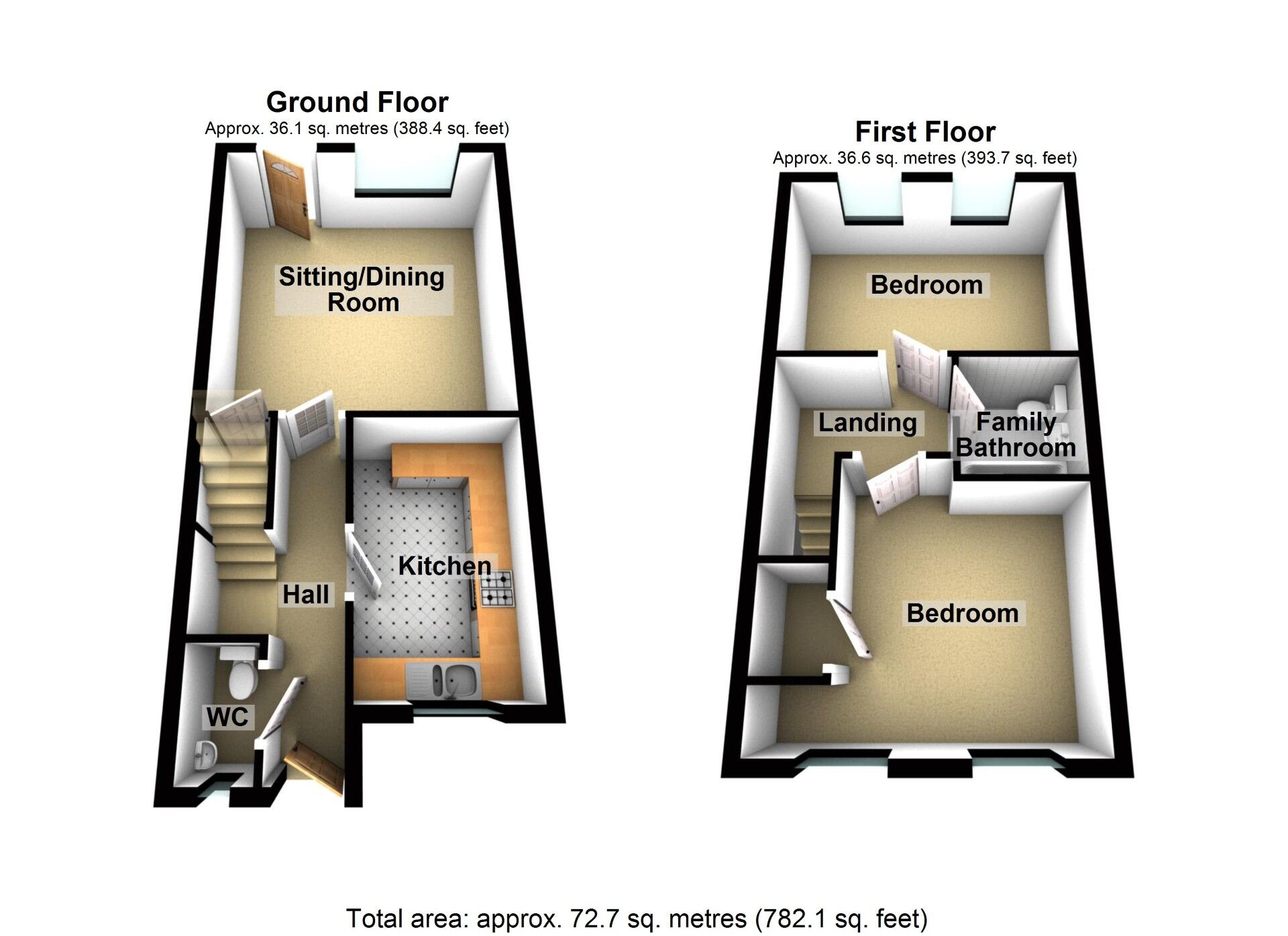 Floorplan of 2 bedroom Mid Terrace House for sale, Highley Drive, Radford, Coventry, CV6