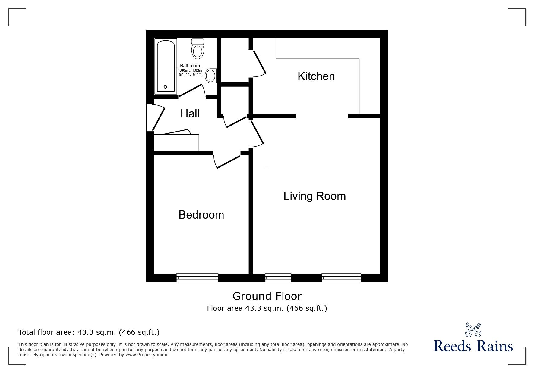 Floorplan of 1 bedroom  Flat for sale, Drapers Fields, Canal Basin, Coventry, CV1