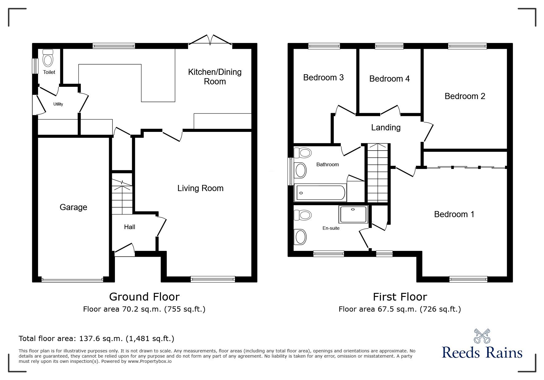 Floorplan of 4 bedroom Detached House for sale, Upperfield Way, Morrisons Estate, Coventry, CV3