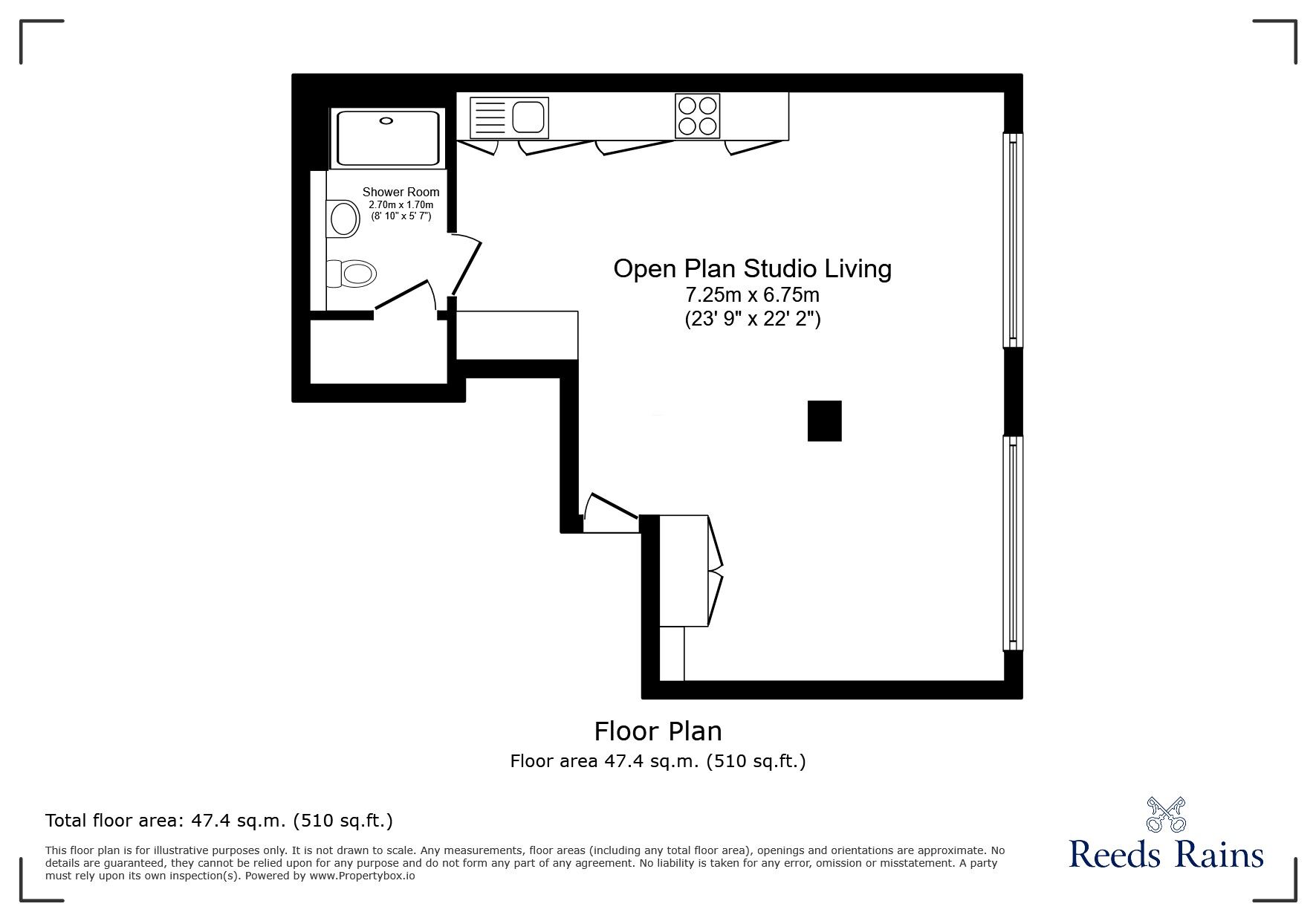 Floorplan of 1 bedroom  Flat for sale, Electric Wharf, Electric Wharf, West Midlands, CV1