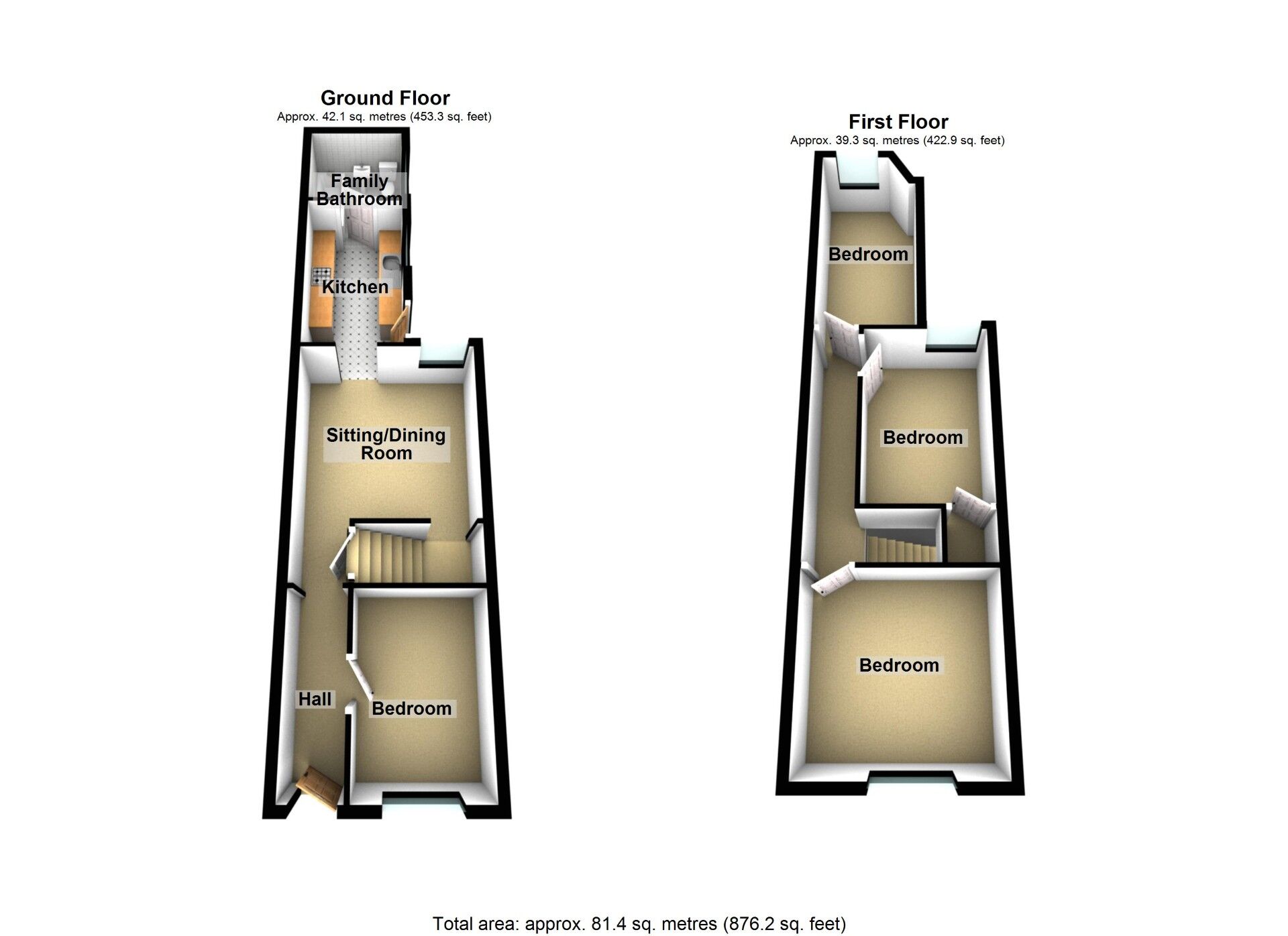 Floorplan of 4 bedroom End Terrace House for sale, Humber Avenue, Coventry, West Midlands, CV1