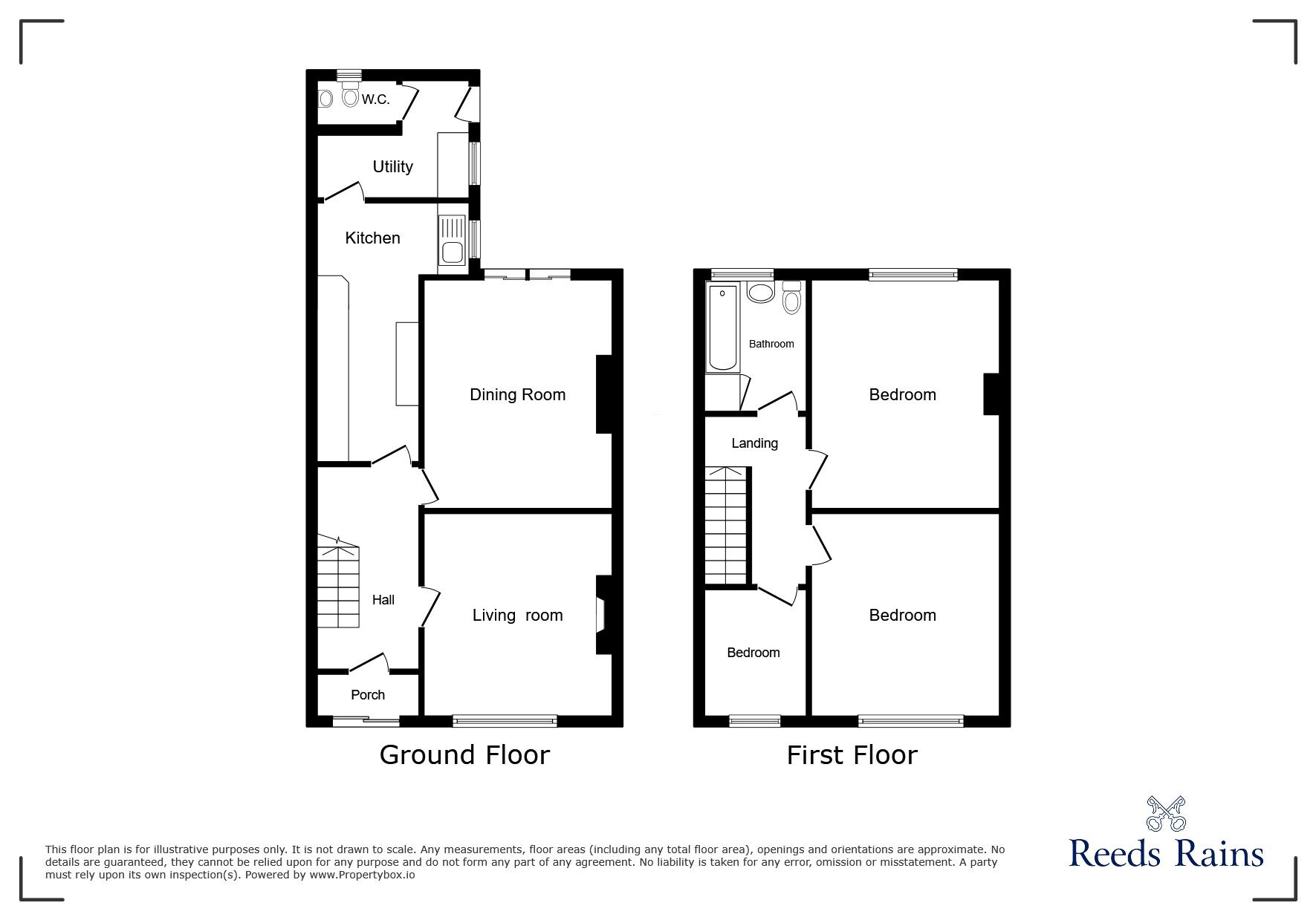 Floorplan of 3 bedroom End Terrace House for sale, Sledmere Close, Aldermans Green, Coventry, CV2