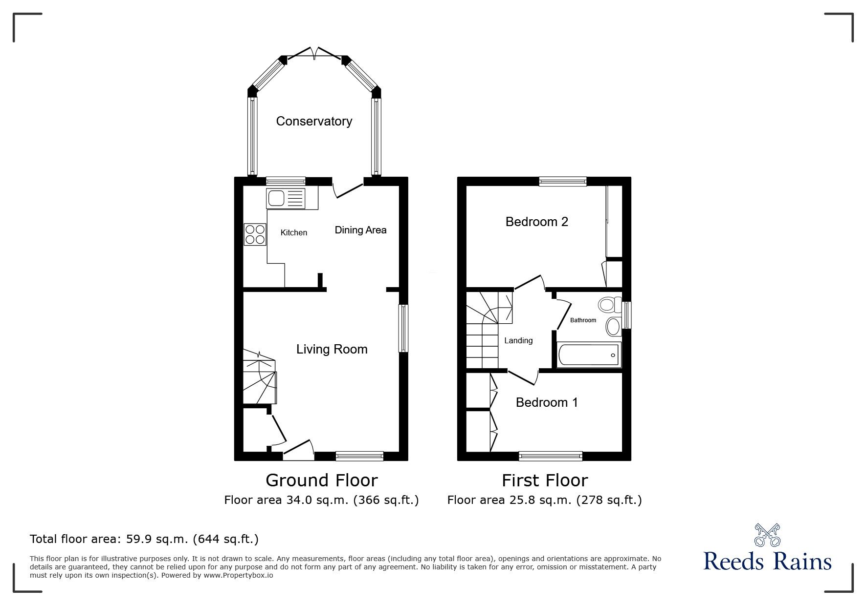 Floorplan of 2 bedroom End Terrace House for sale, Bramwell Gardens, Coventry, West Midlands, CV6
