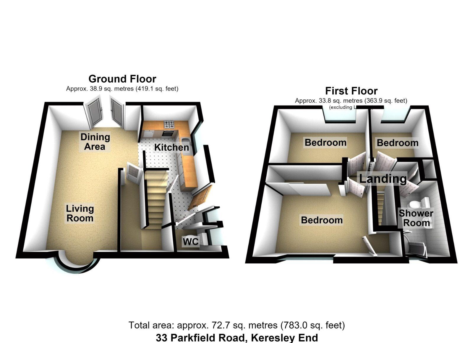 Floorplan of 3 bedroom Semi Detached House for sale, Parkfield Road, Keresley End, Warwickshire, CV7