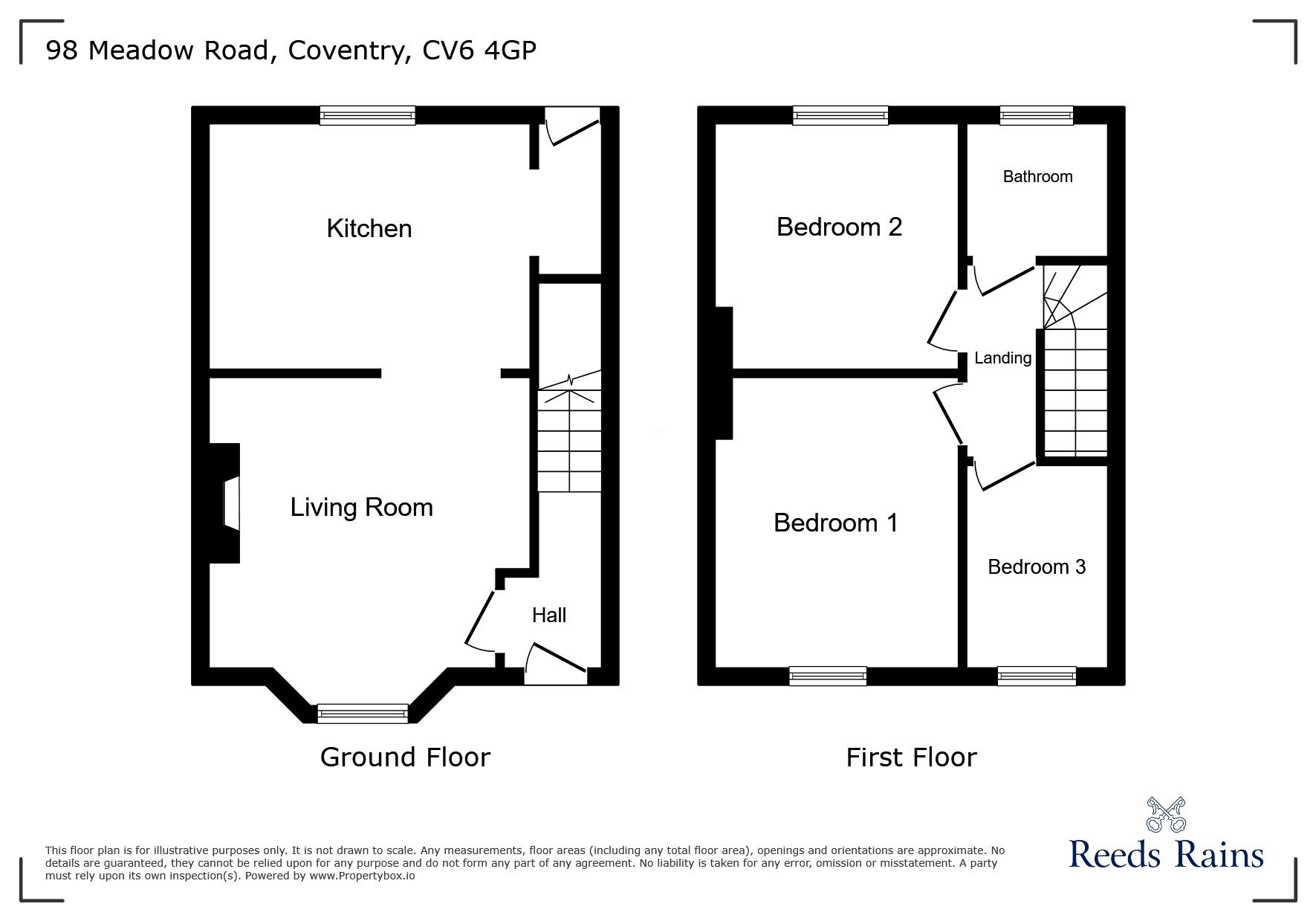 Floorplan of 3 bedroom Mid Terrace House to rent, Meadow Road, Holbrooks, Coventry, CV6